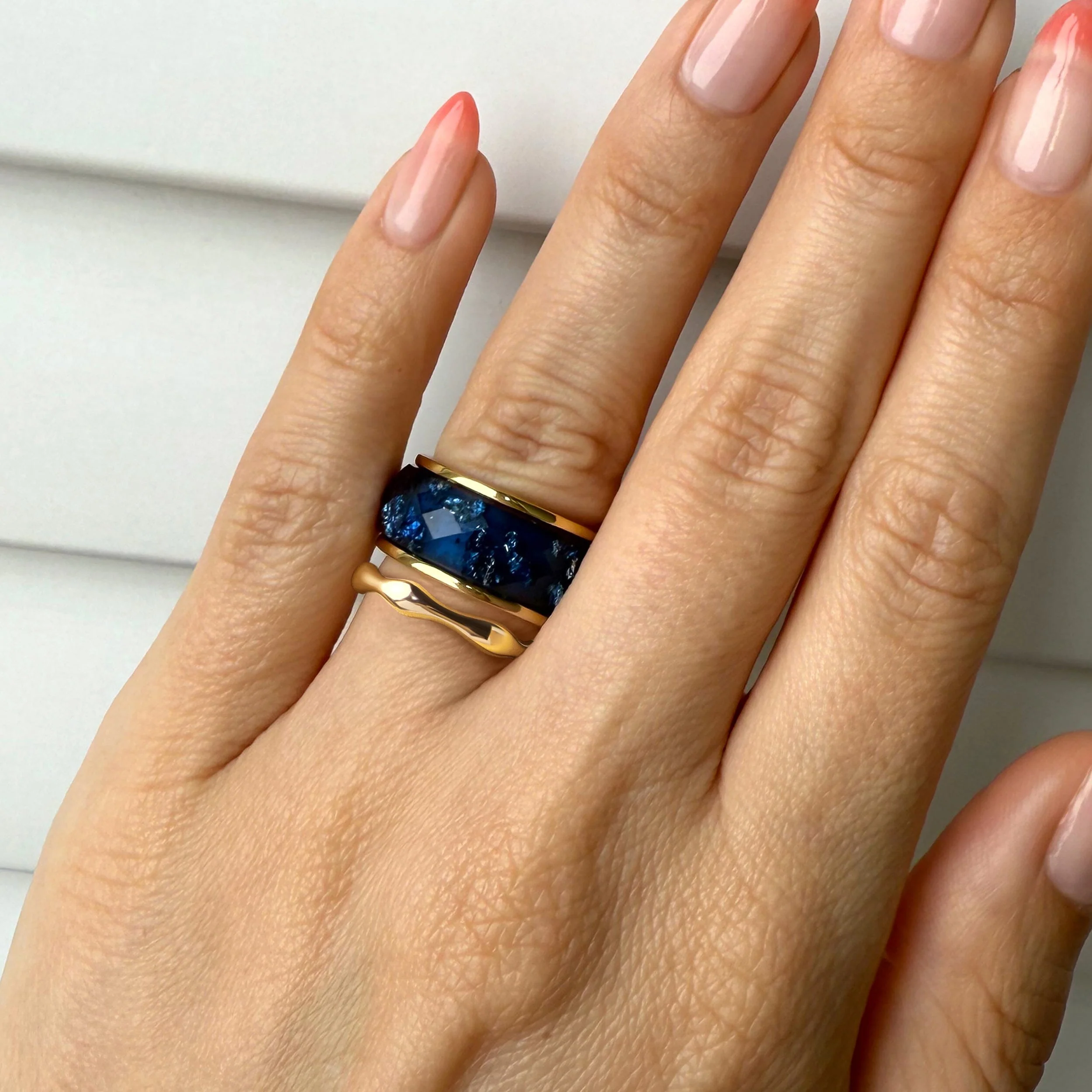2in1 Deep Blue & Magma Rings - Image 4