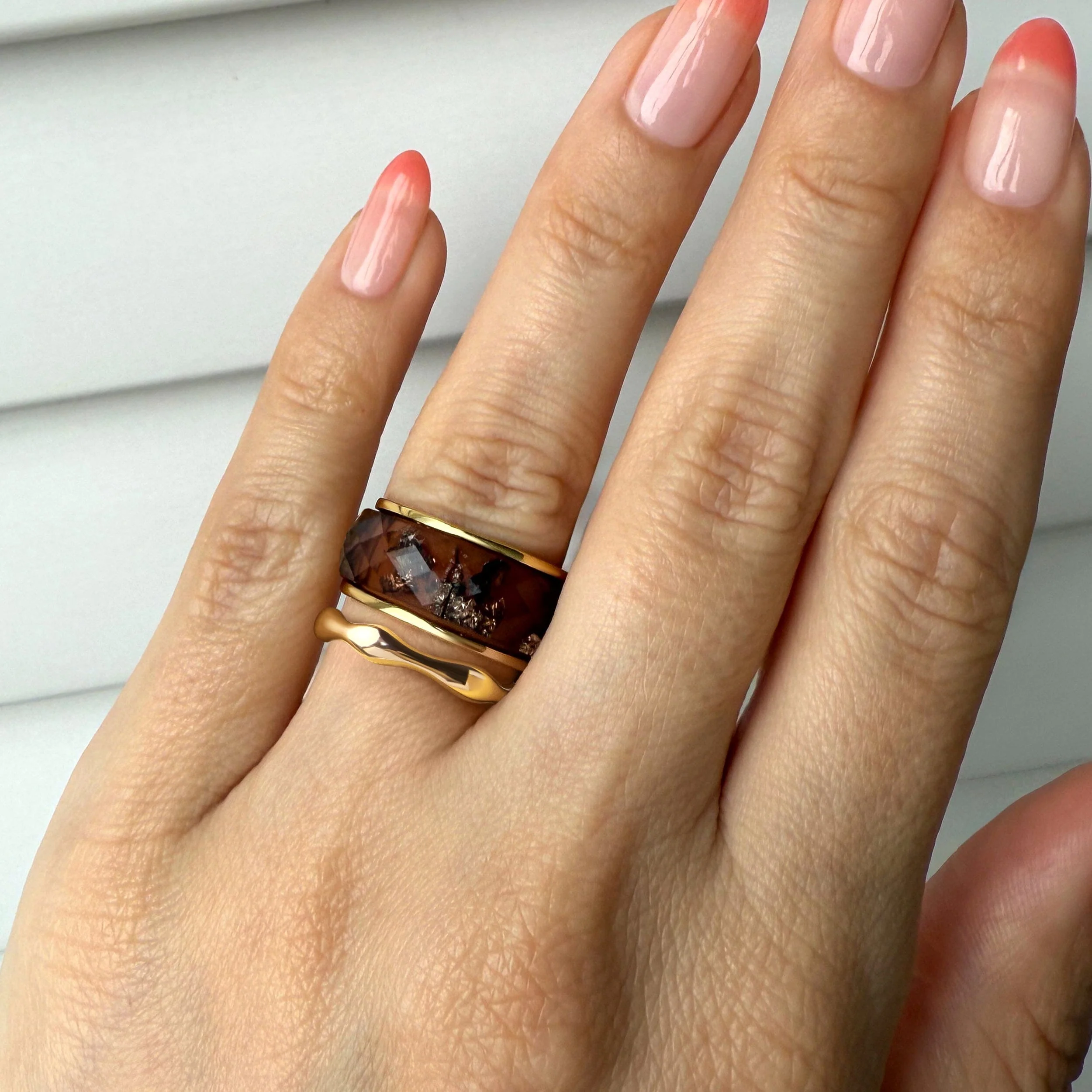 2in1 Golden Amber & Magma Rings - Image 4