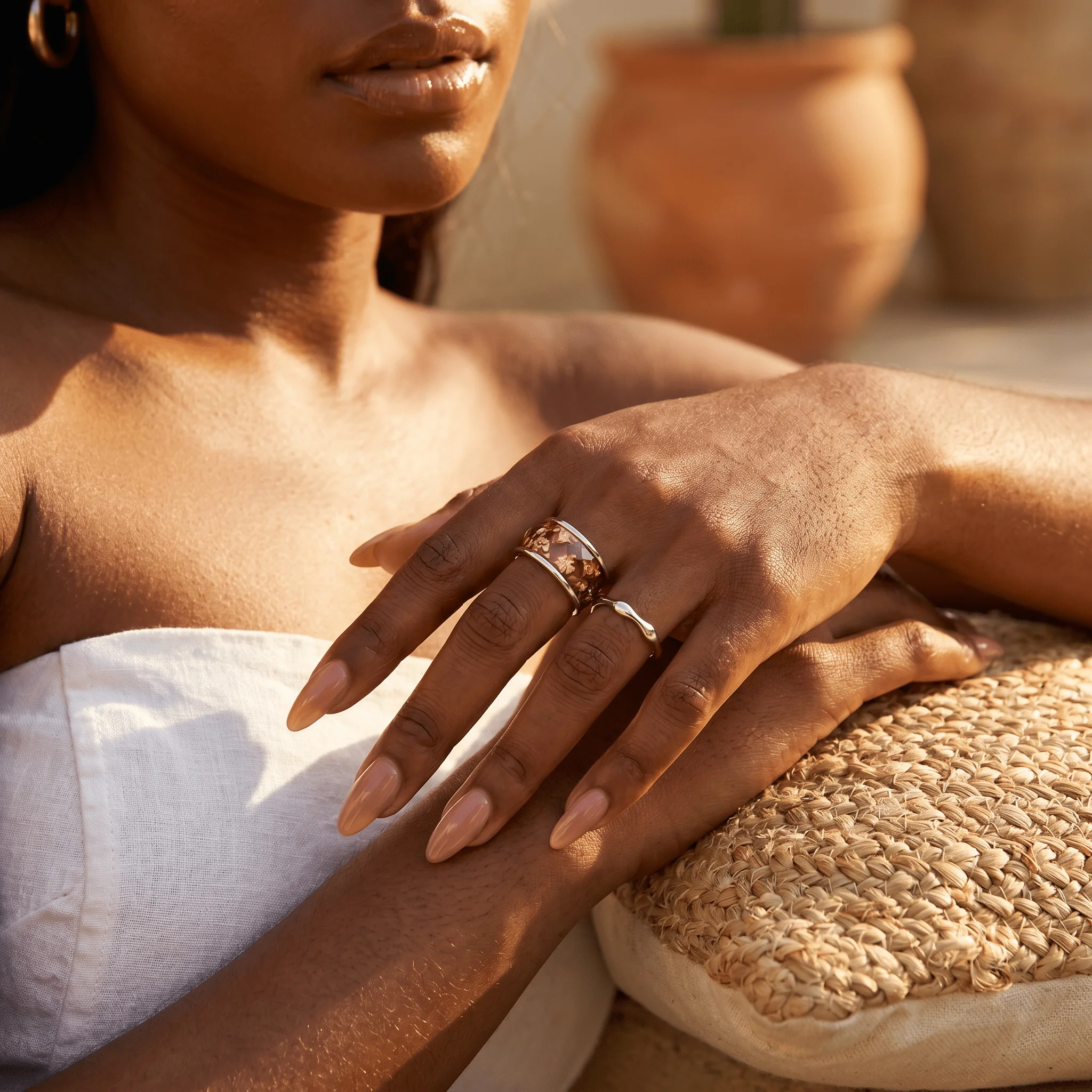 2in1 Golden Amber & Magma Rings - Image 6