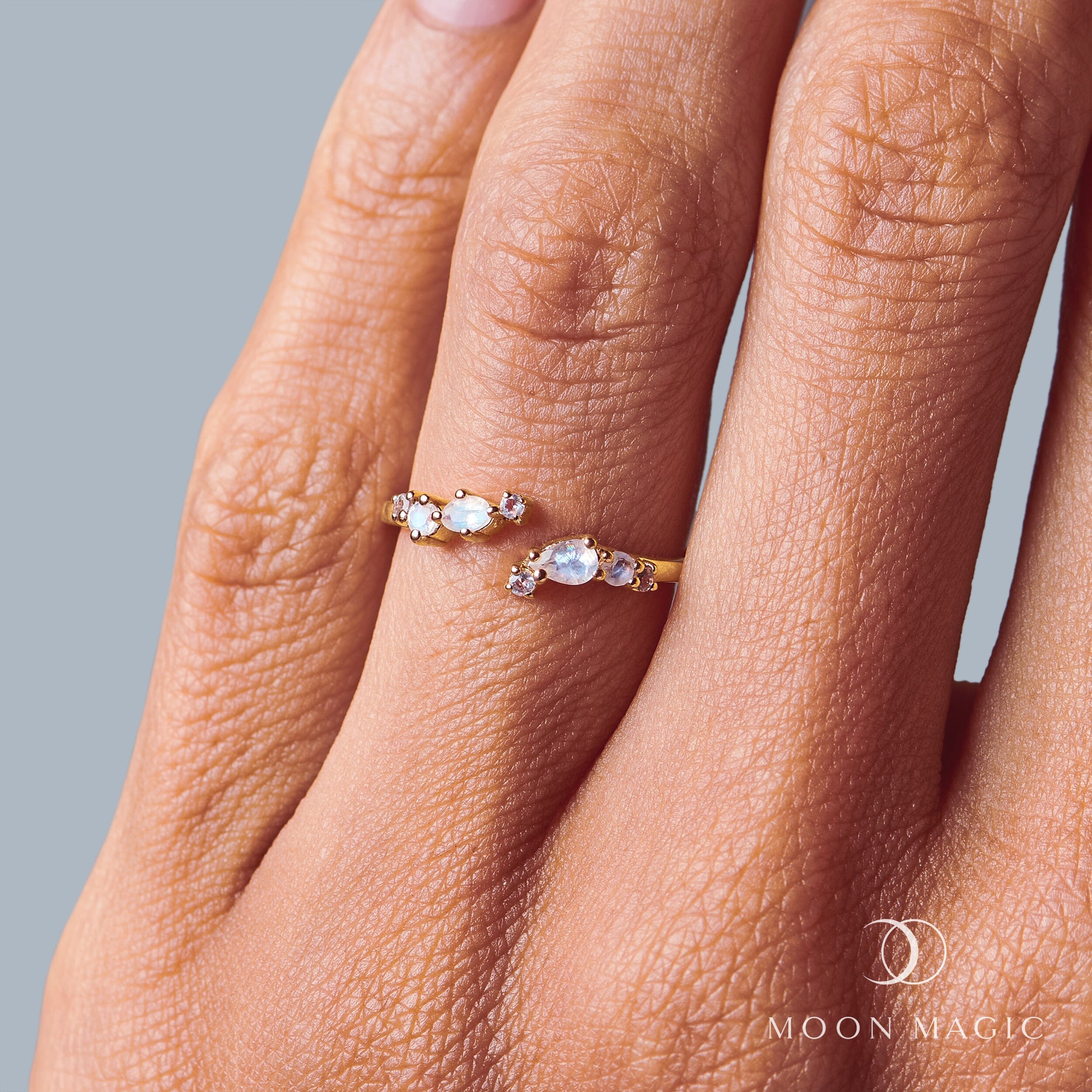 Adjustable Moonstone Ring Flourish - June Birthstone - Image 8