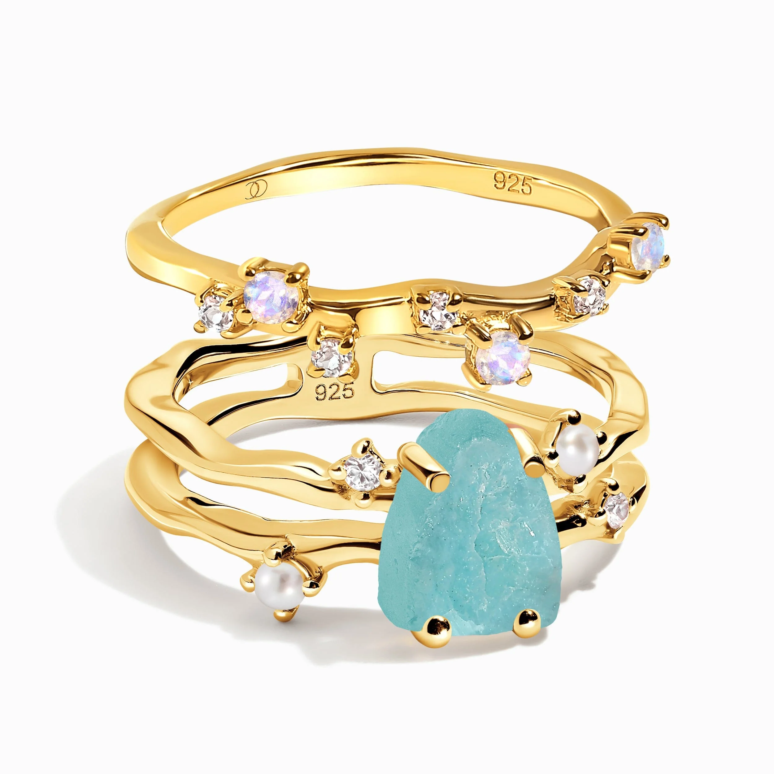 Amazonite Flow & Stardust Rings - Image 3