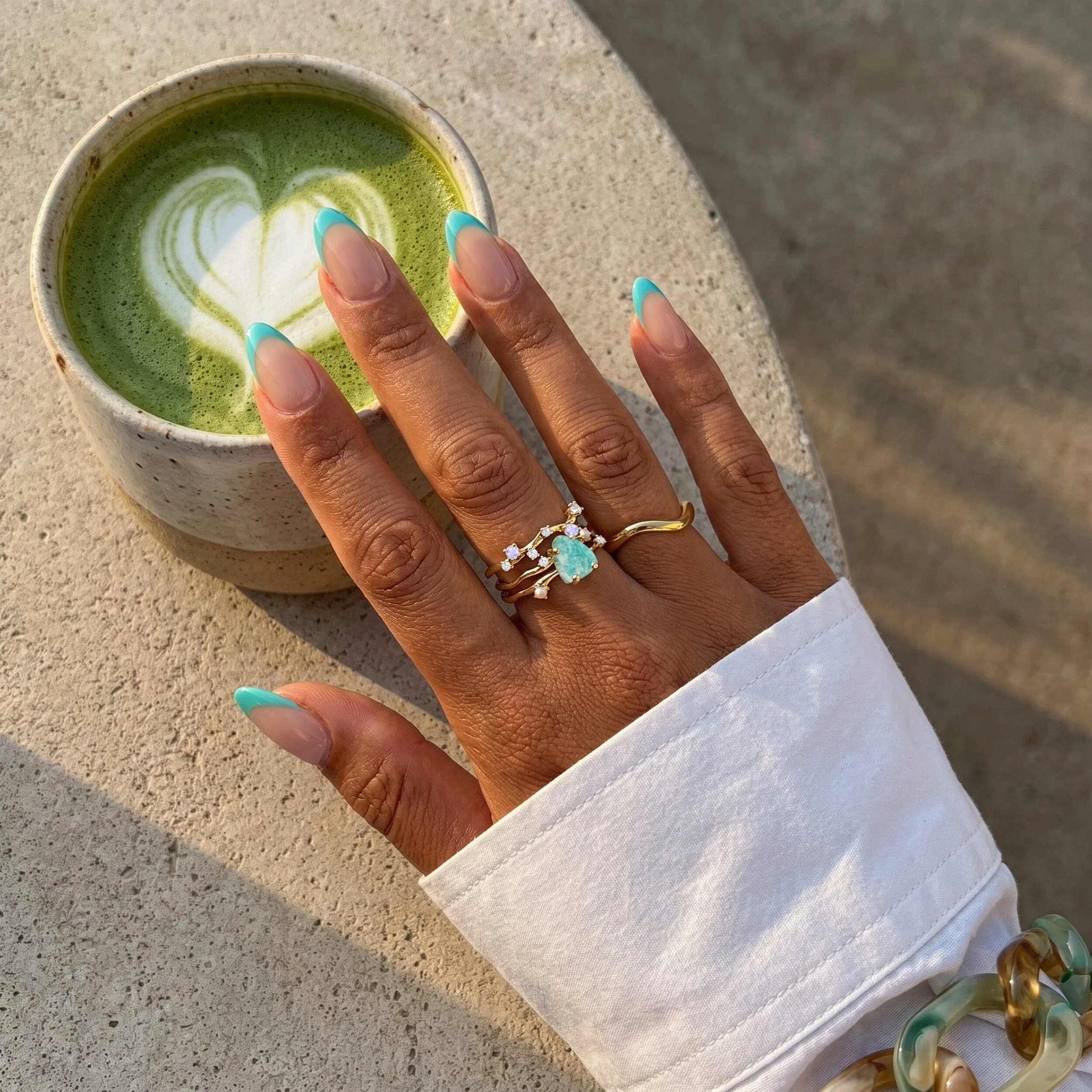 Amazonite Flow & Stardust & Waves Rings - Image 9
