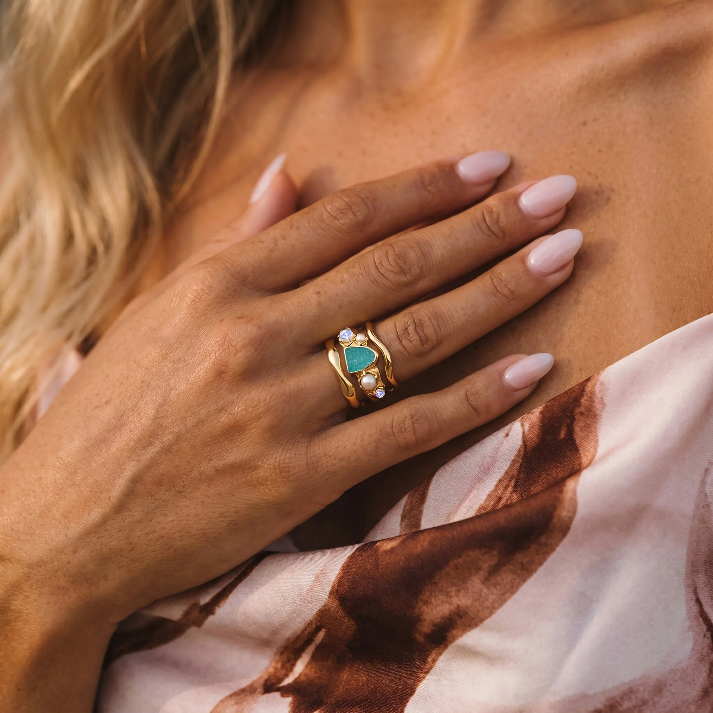Amazonite Heirloom & Magma & Waves Rings - Image 4