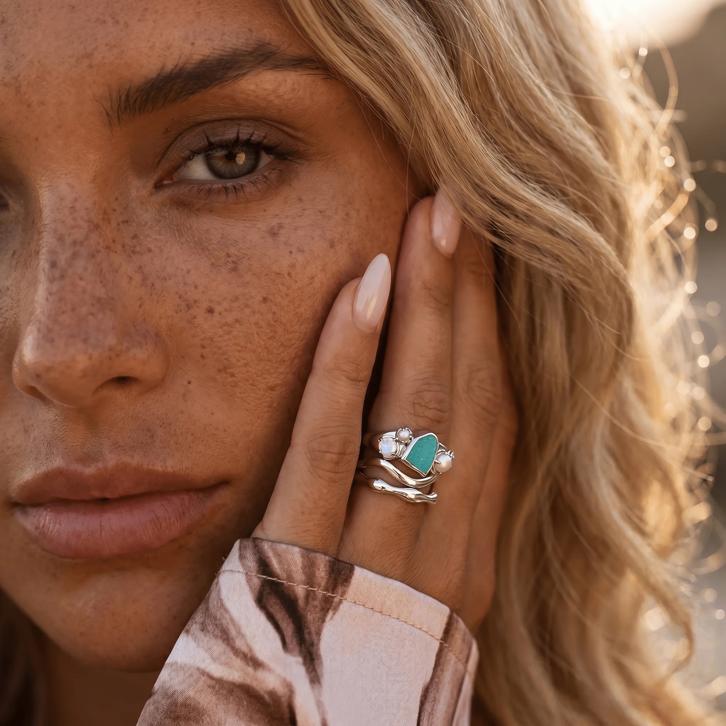 Amazonite Heirloom & Magma & Waves Rings - Image 6