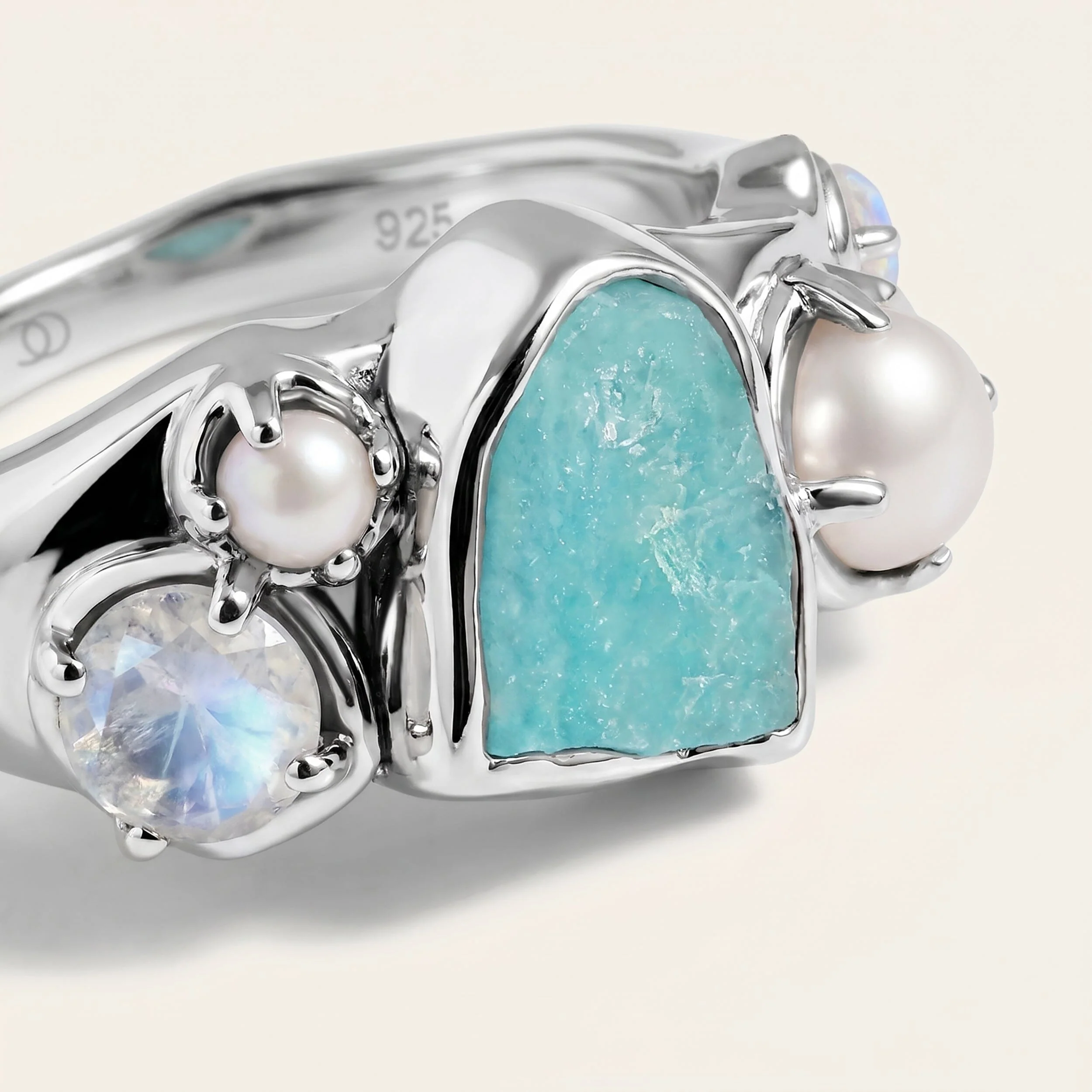 Amazonite Pearl Ring - Heirloom - Image 12