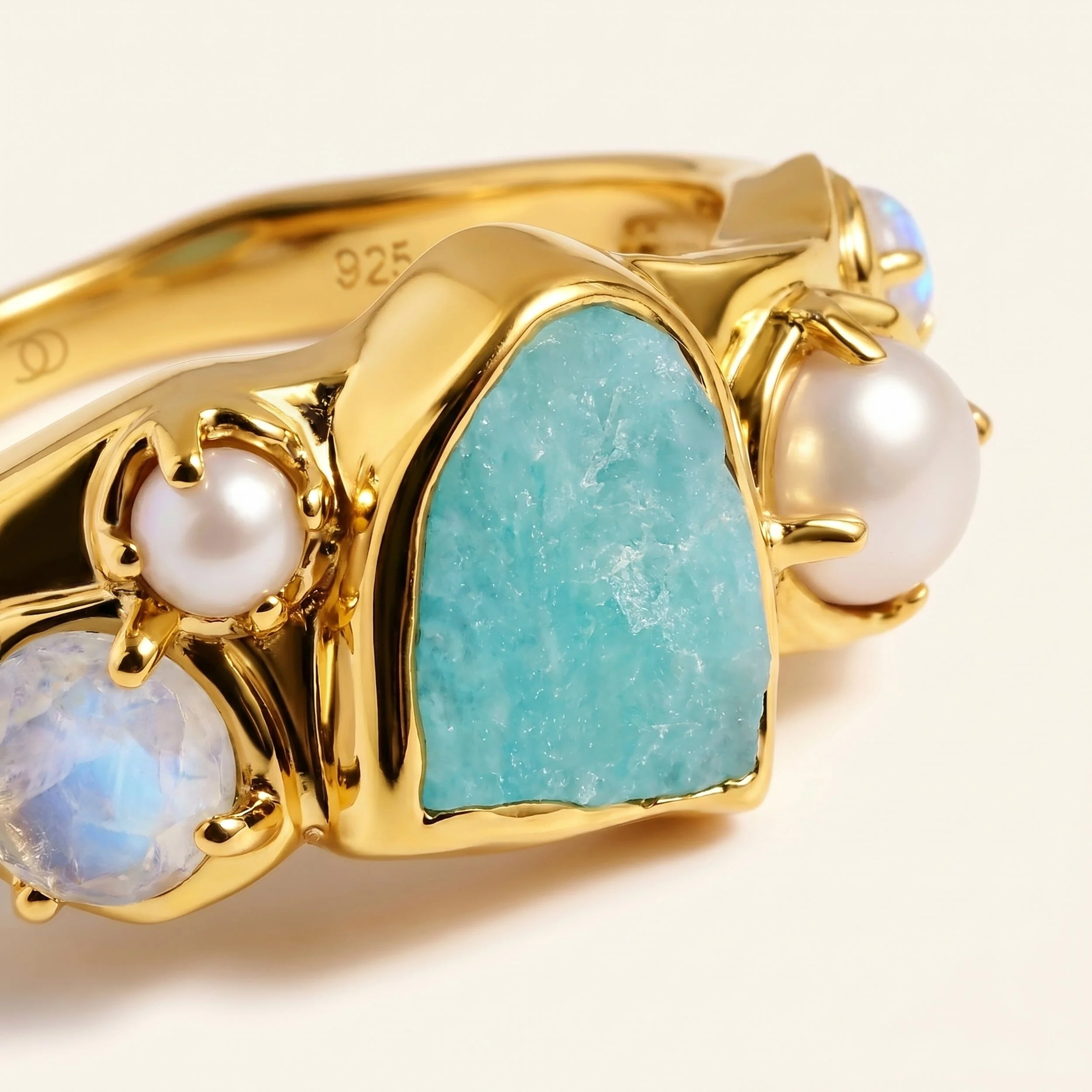 Amazonite Pearl Ring - Heirloom - Image 13