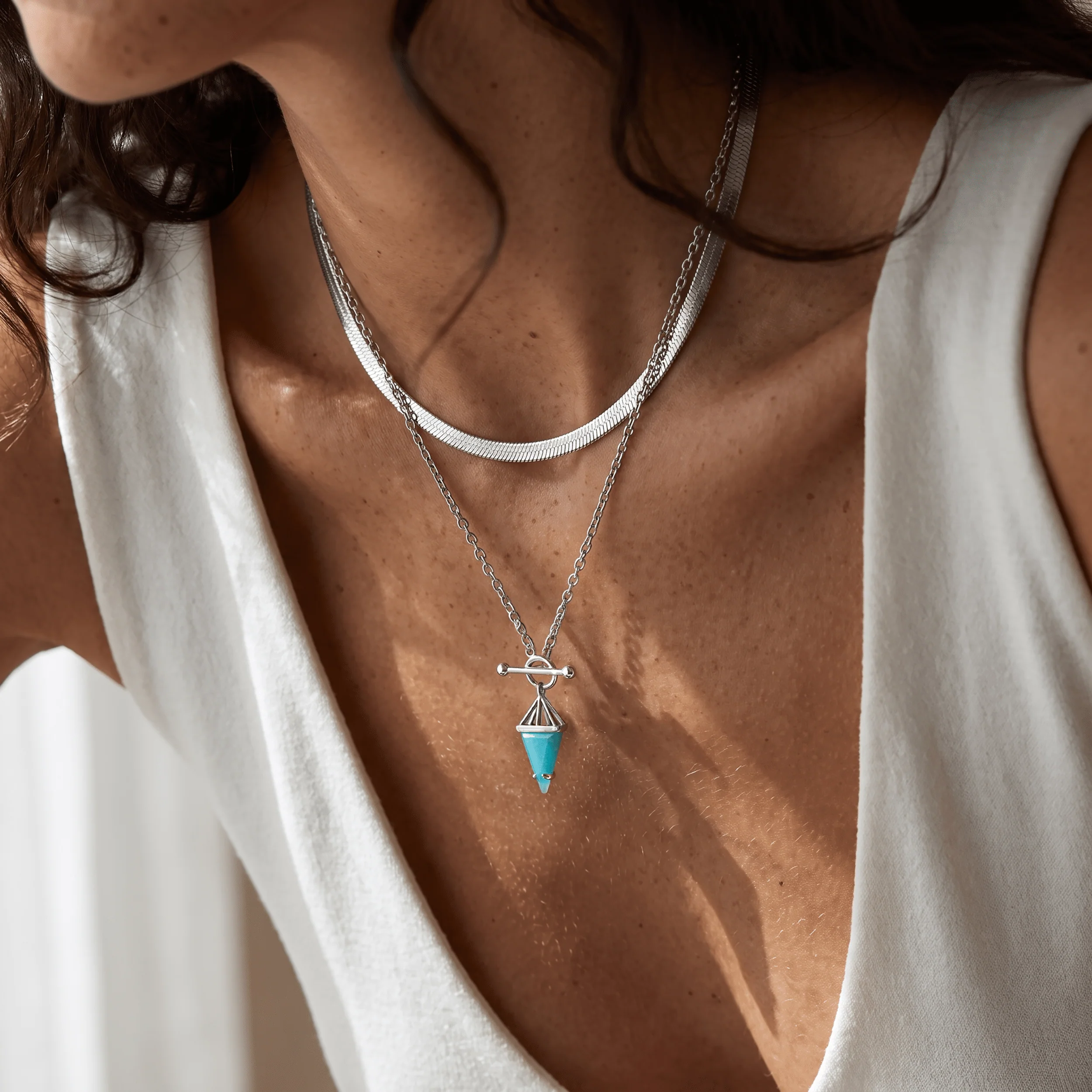 Amazonite Heroine & Herringbone Necklaces - Image 2