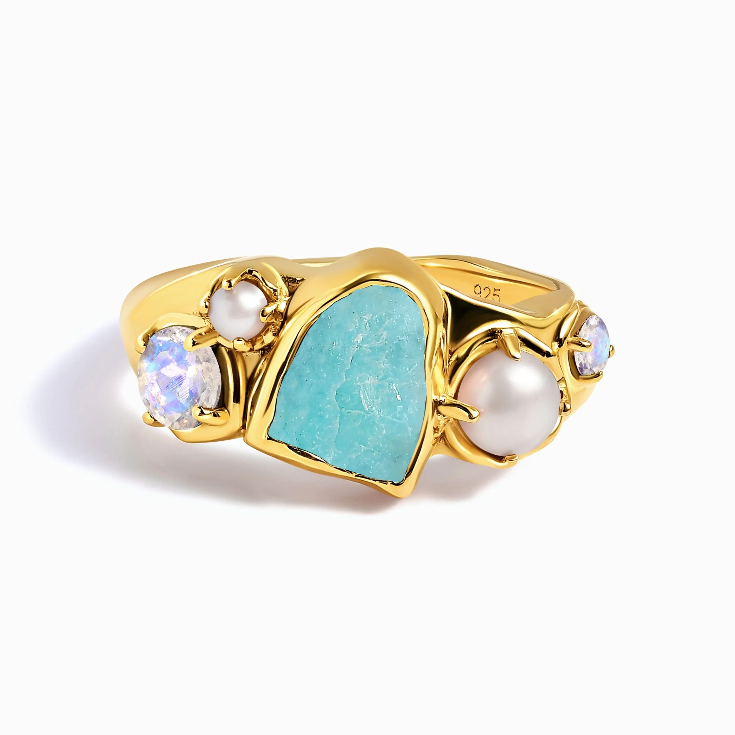 Amazonite Pearl Ring - Heirloom - Image 3
