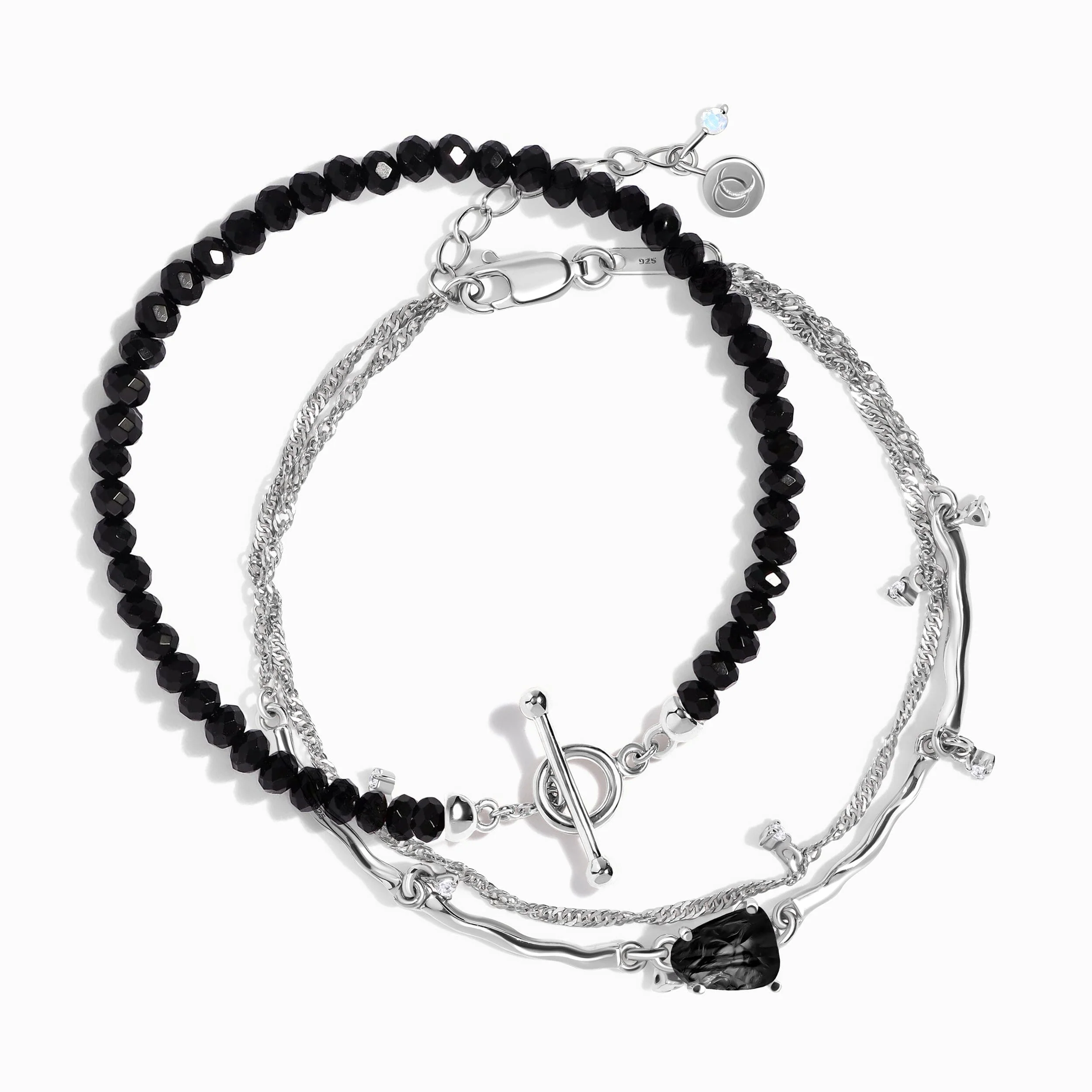 Black Obsidian Bracelet Stack - Grounded Goddess
