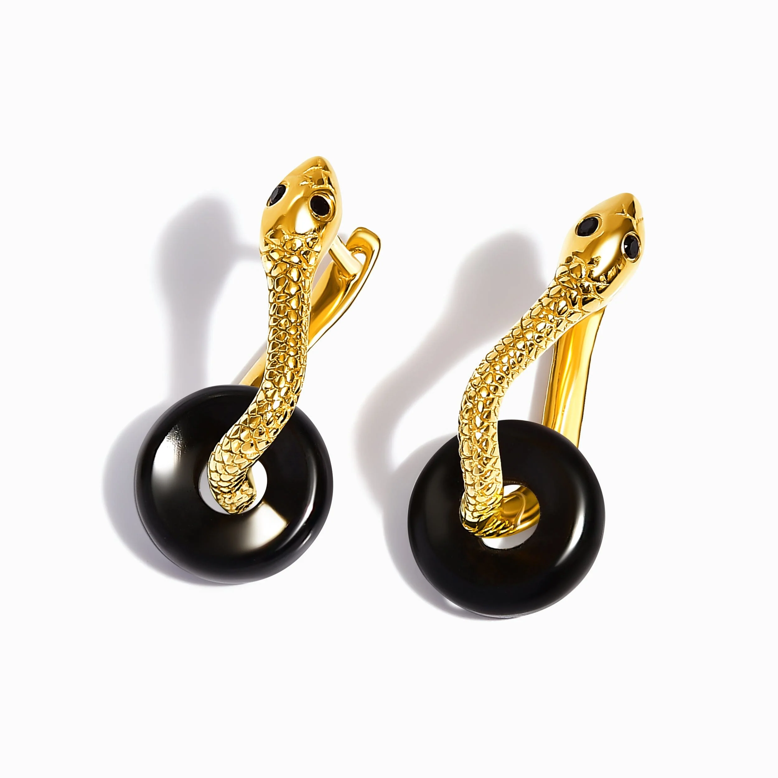 Black Obsidian Earrings - Serpent - Image 3