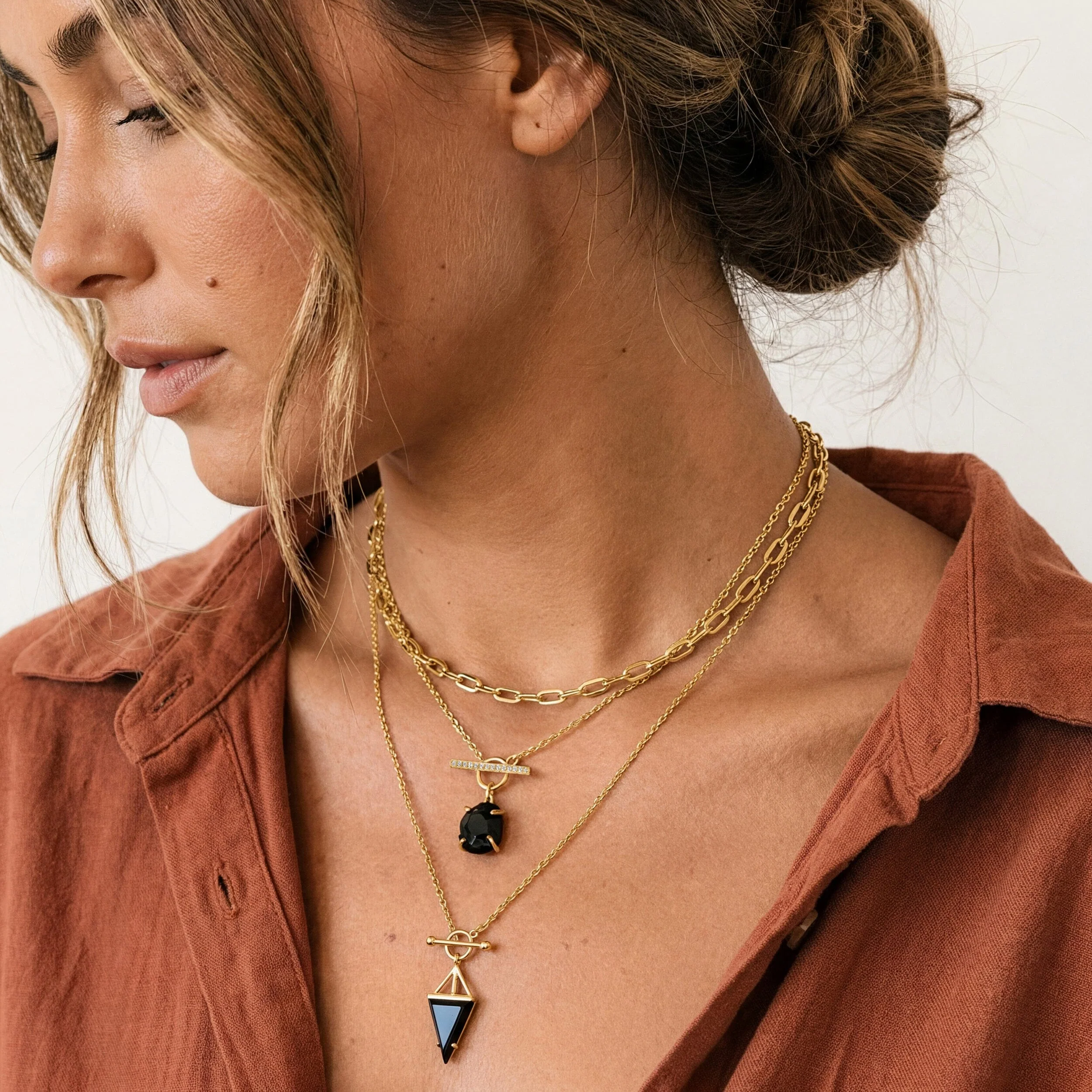 Raw Crystal Necklace - Black Obsidian T-Lock - Image 15