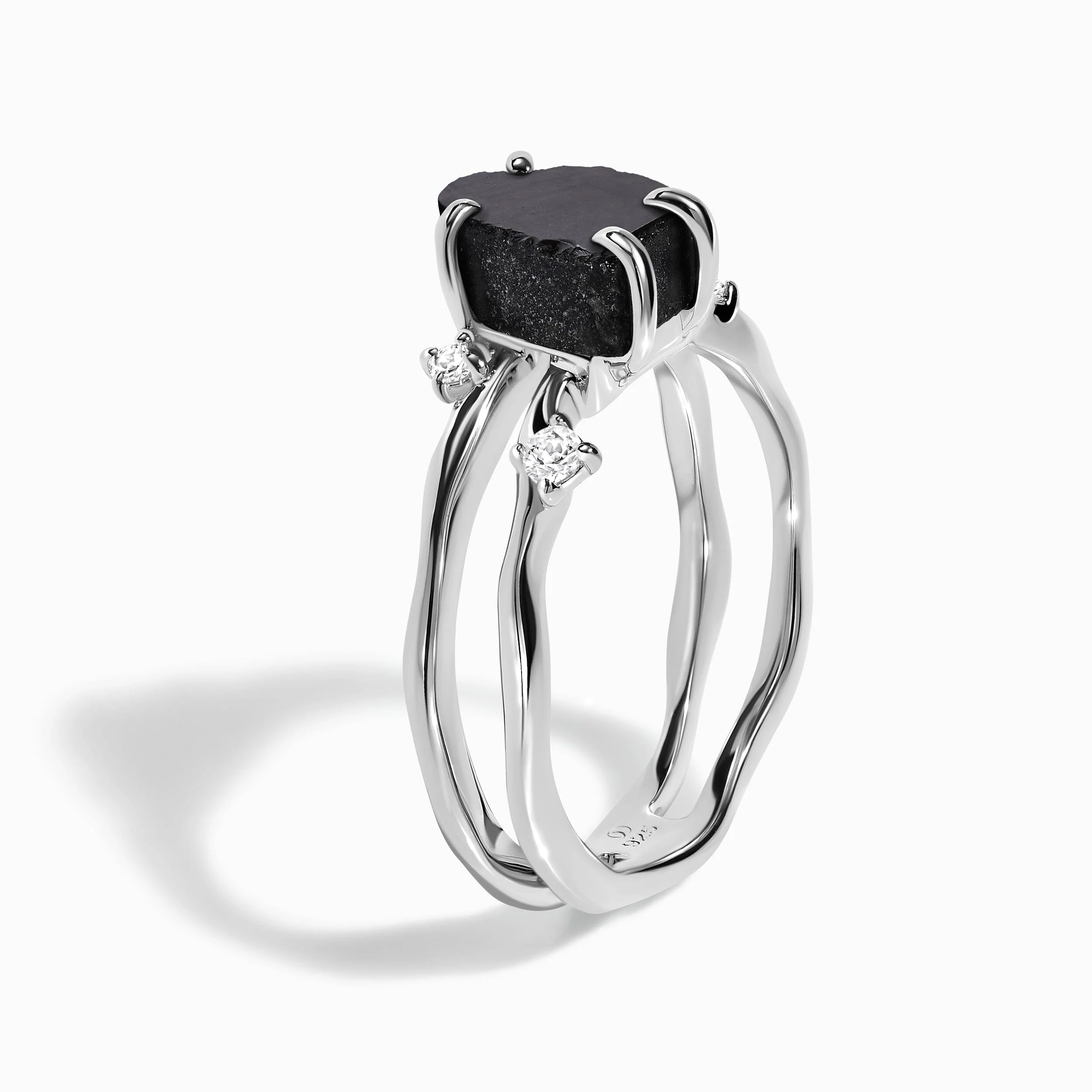 Black Obsidian Lab Diamond Ring - Flow - Image 15