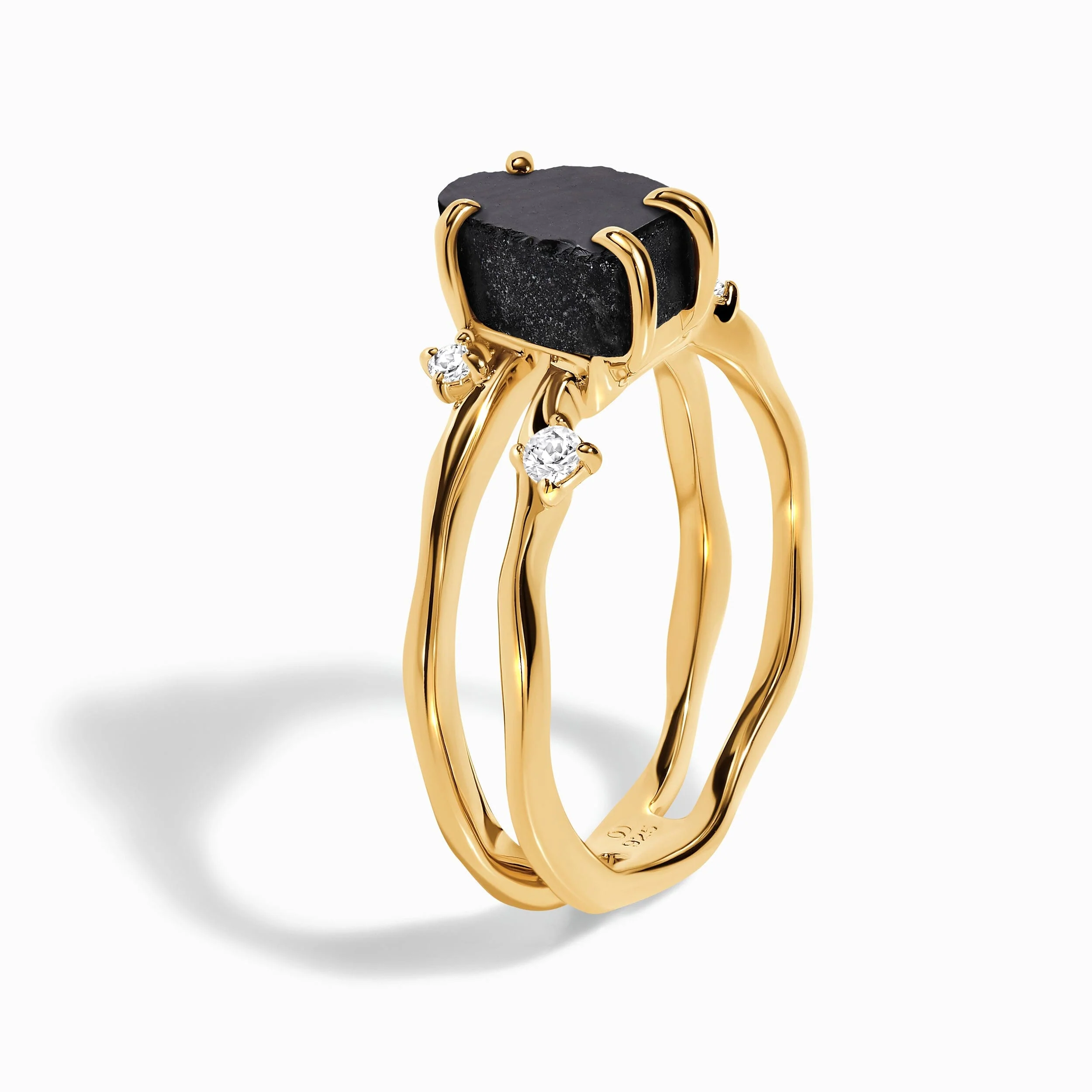 Black Obsidian Lab Diamond Ring - Flow - Image 17