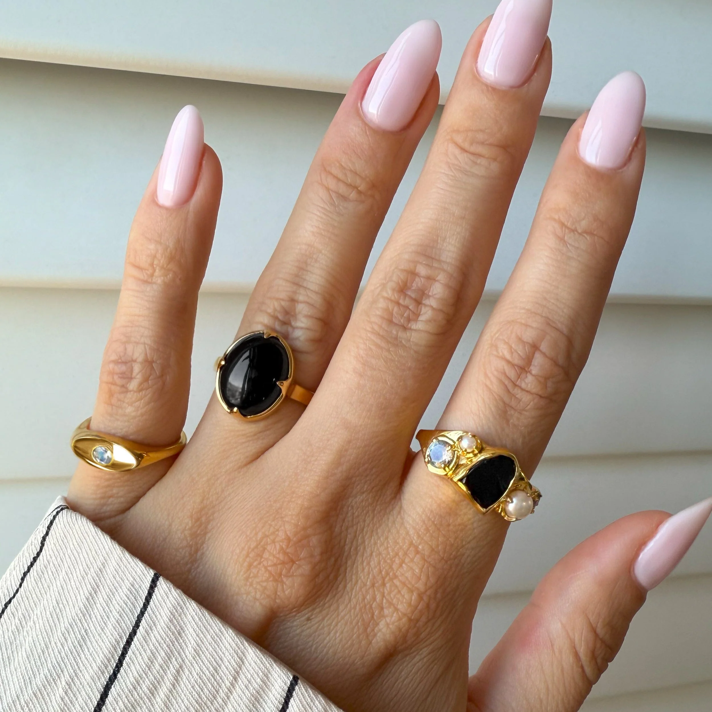Black Obsidian Pearl Ring - Midnight Heirloom - Image 16