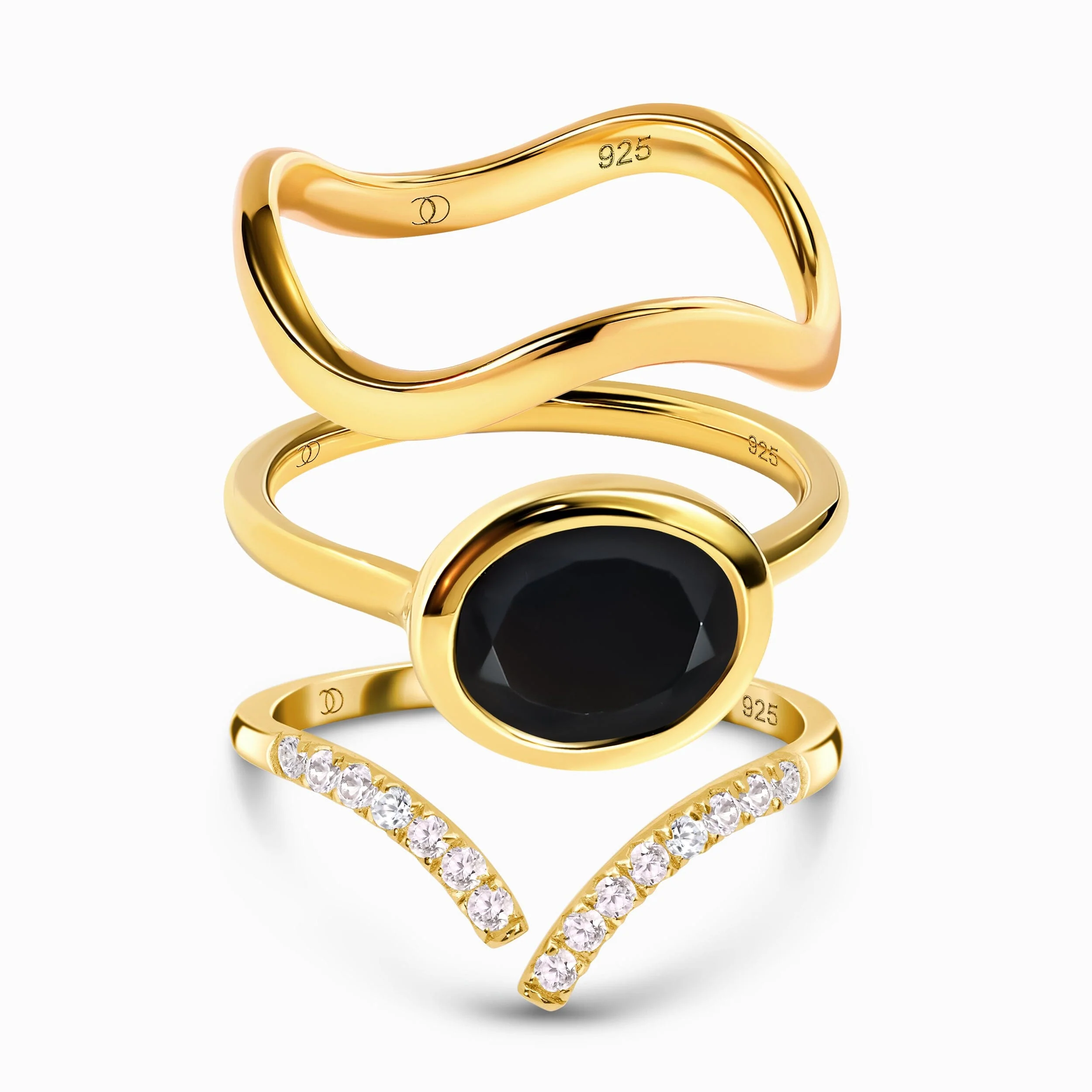 Black Obsidian Skin-Touch & Infinite & Waves Rings - Image 3