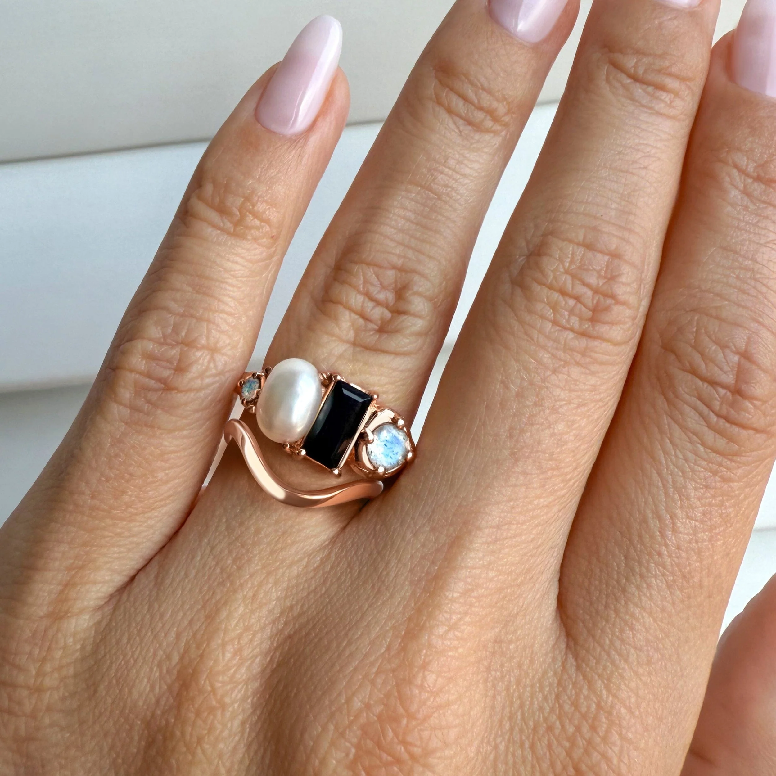 Black Obsidian Treasure & Waves Rings - Image 4
