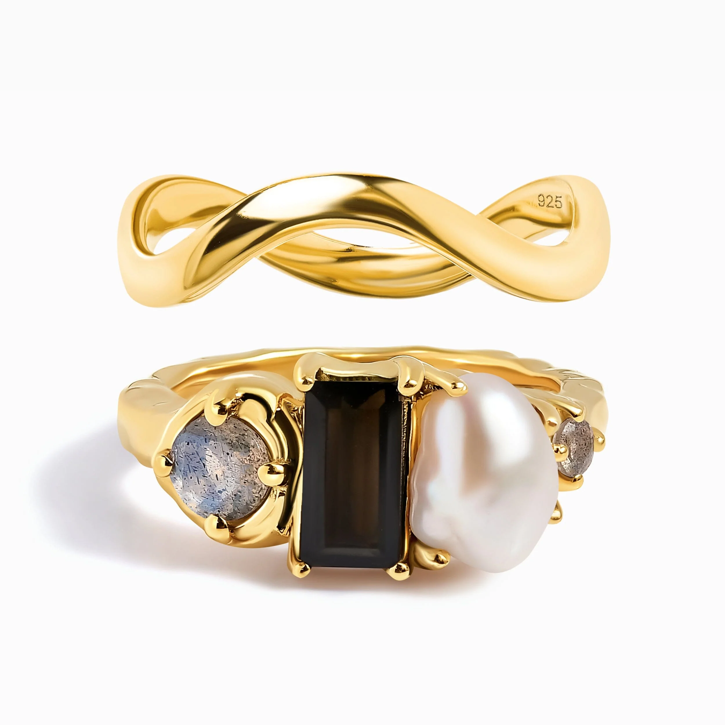 Black Obsidian Treasure & Waves Rings - Image 5