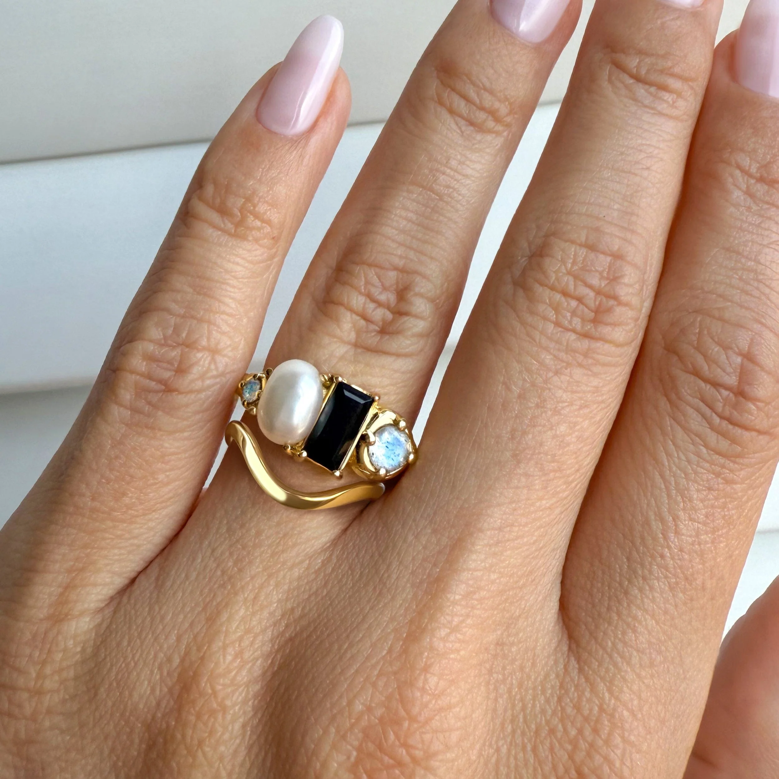 Black Obsidian Treasure & Waves Rings - Image 6