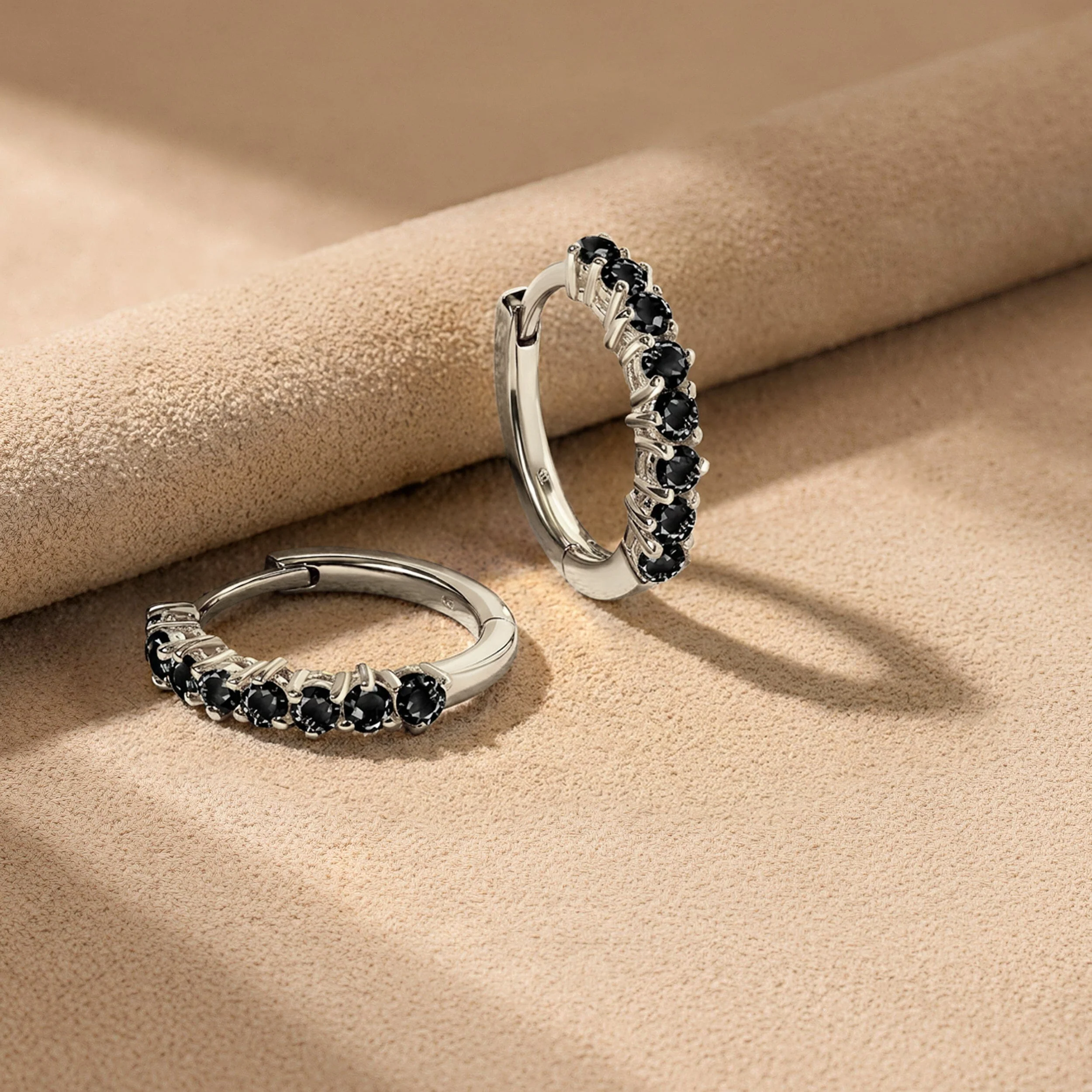 Black Onyx Earrings - Queen Bonny Hoops - Image 7