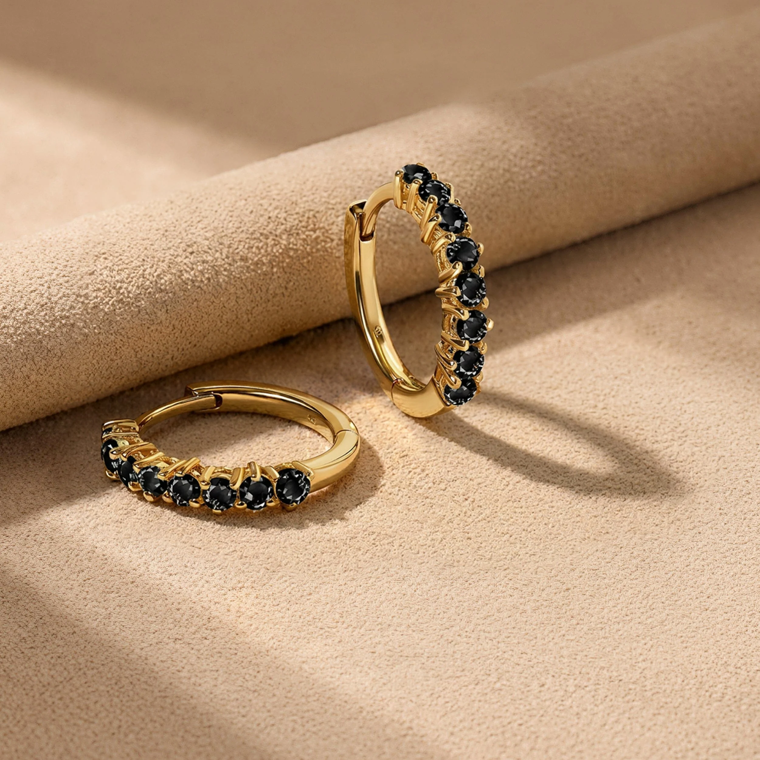 Black Onyx Earrings - Queen Bonny Hoops - Image 9