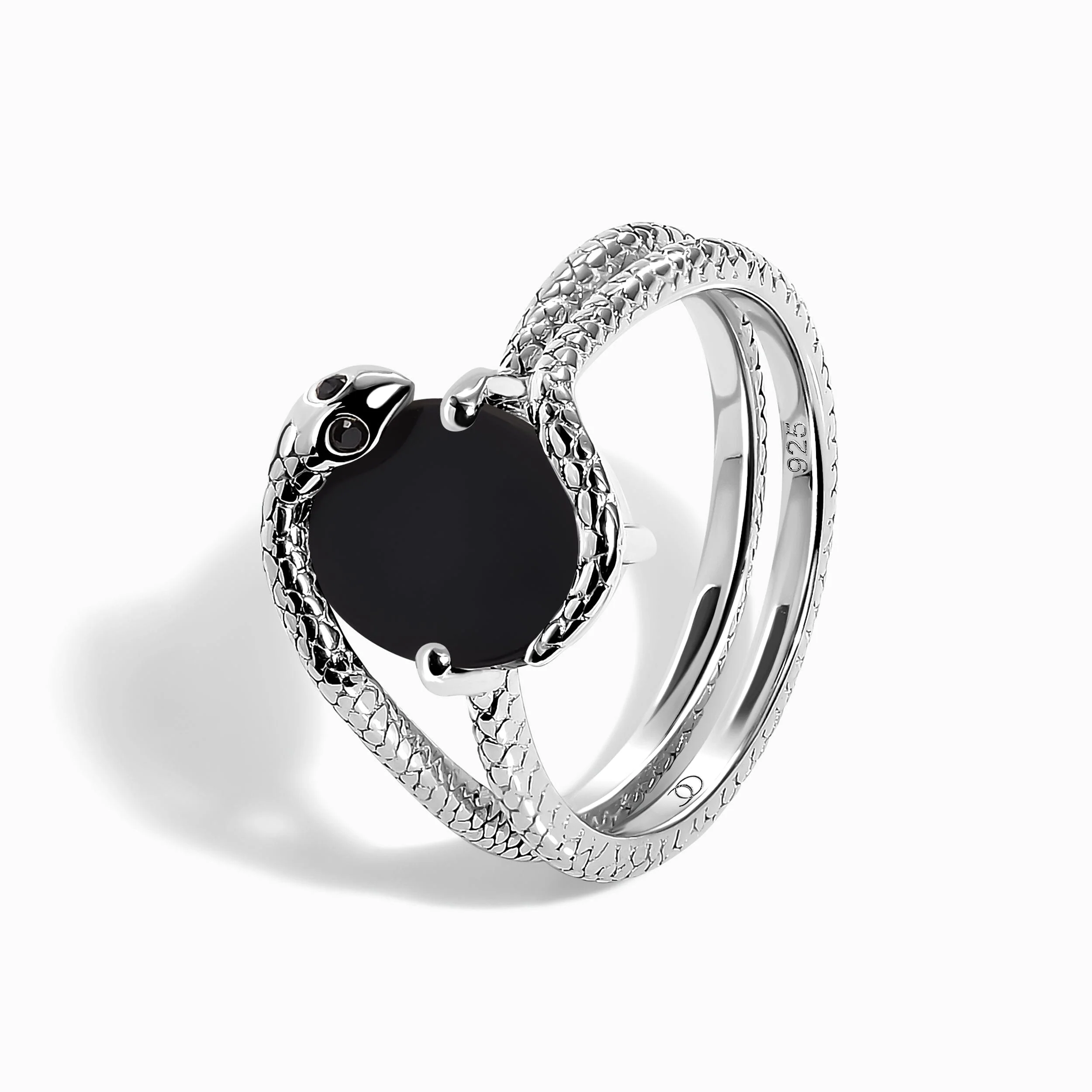 Black Onyx Serpent & Twinkling & Waves Rings - Image 5