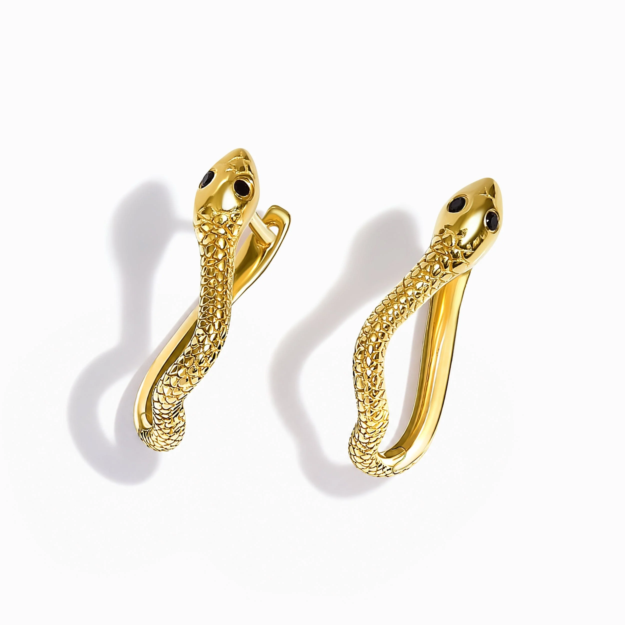 Black Spinel Earrings - Serpent - Image 4