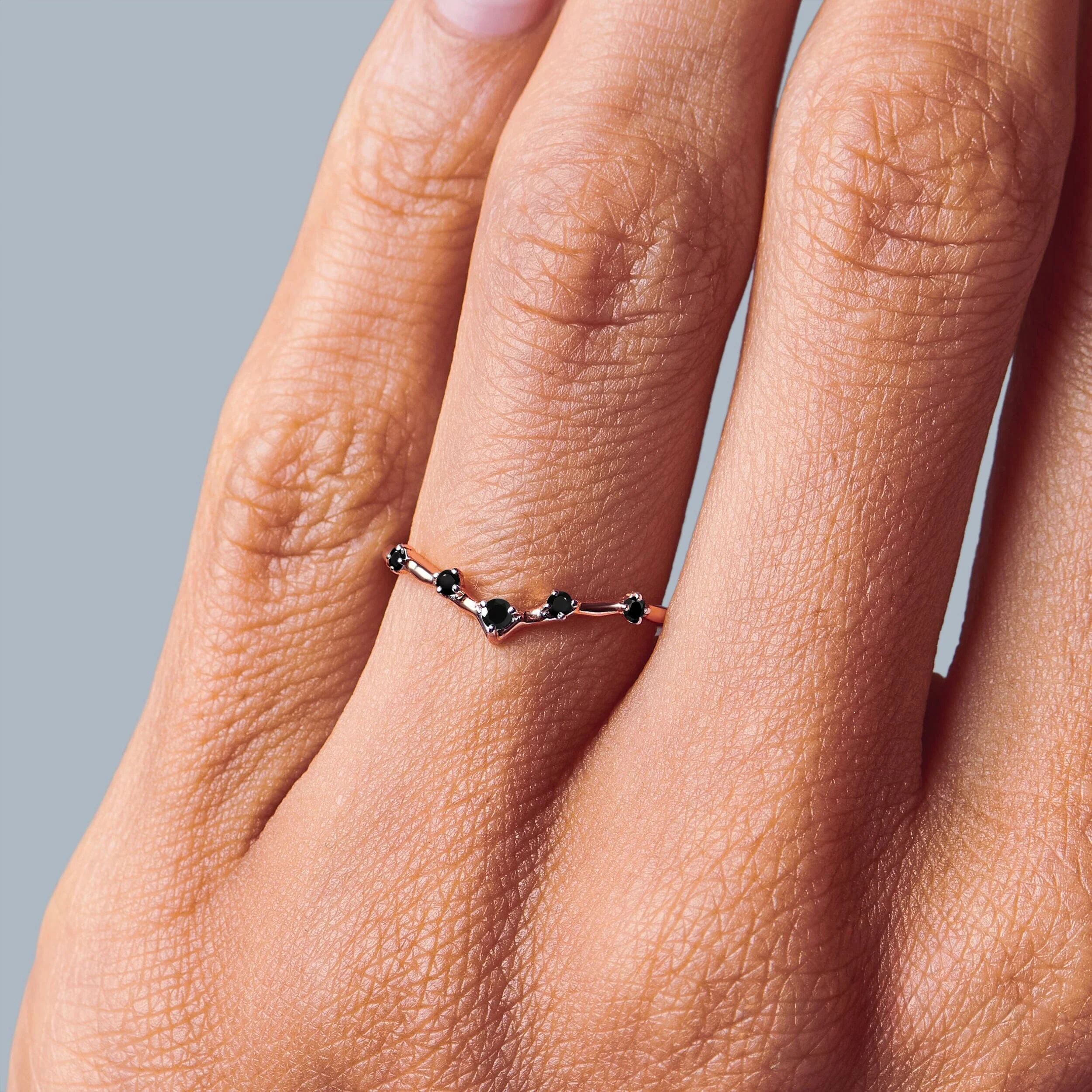 Black Spinel Ring - Cosmic Crown - Image 4