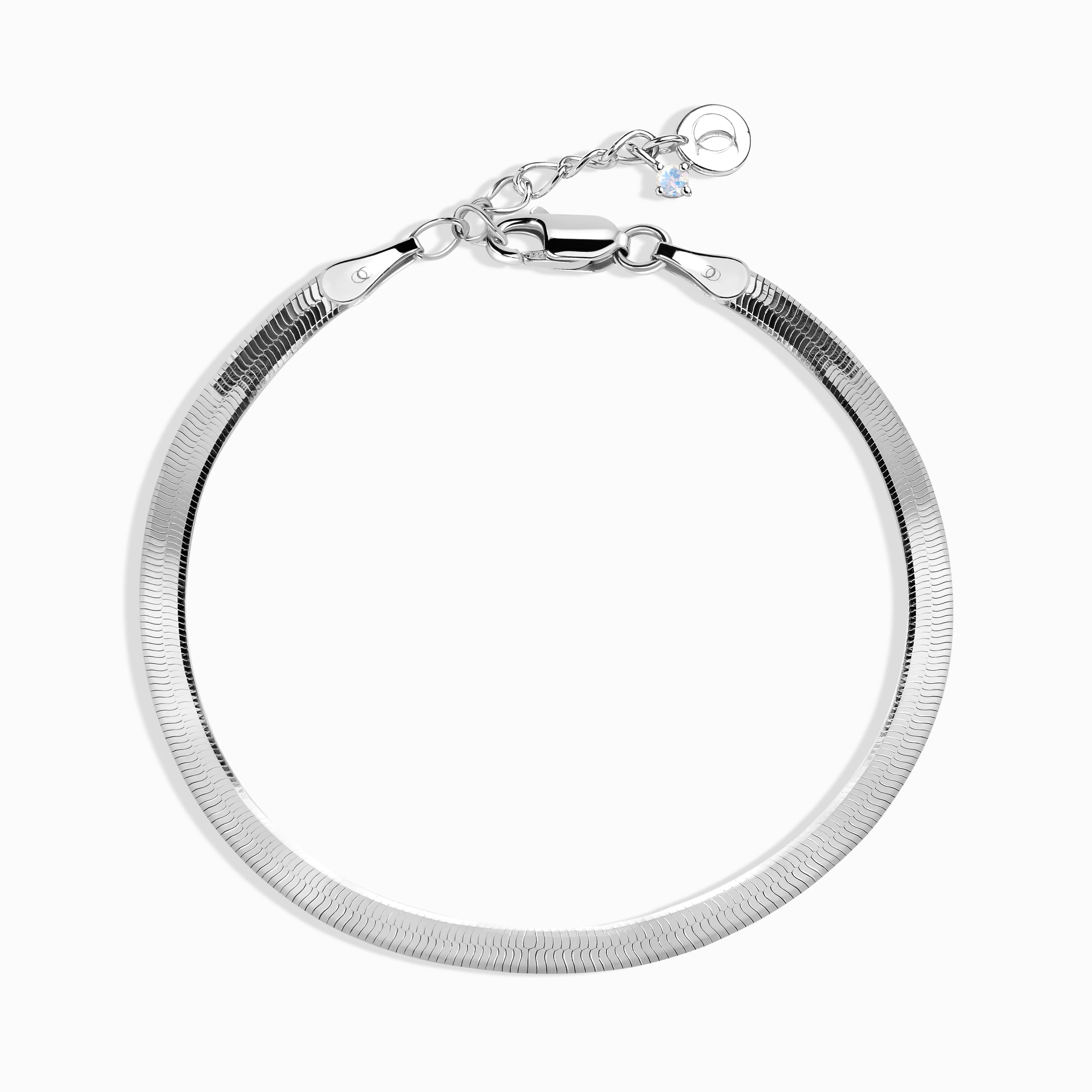 Plain Metal Wristlet - Herringbone Bracelet