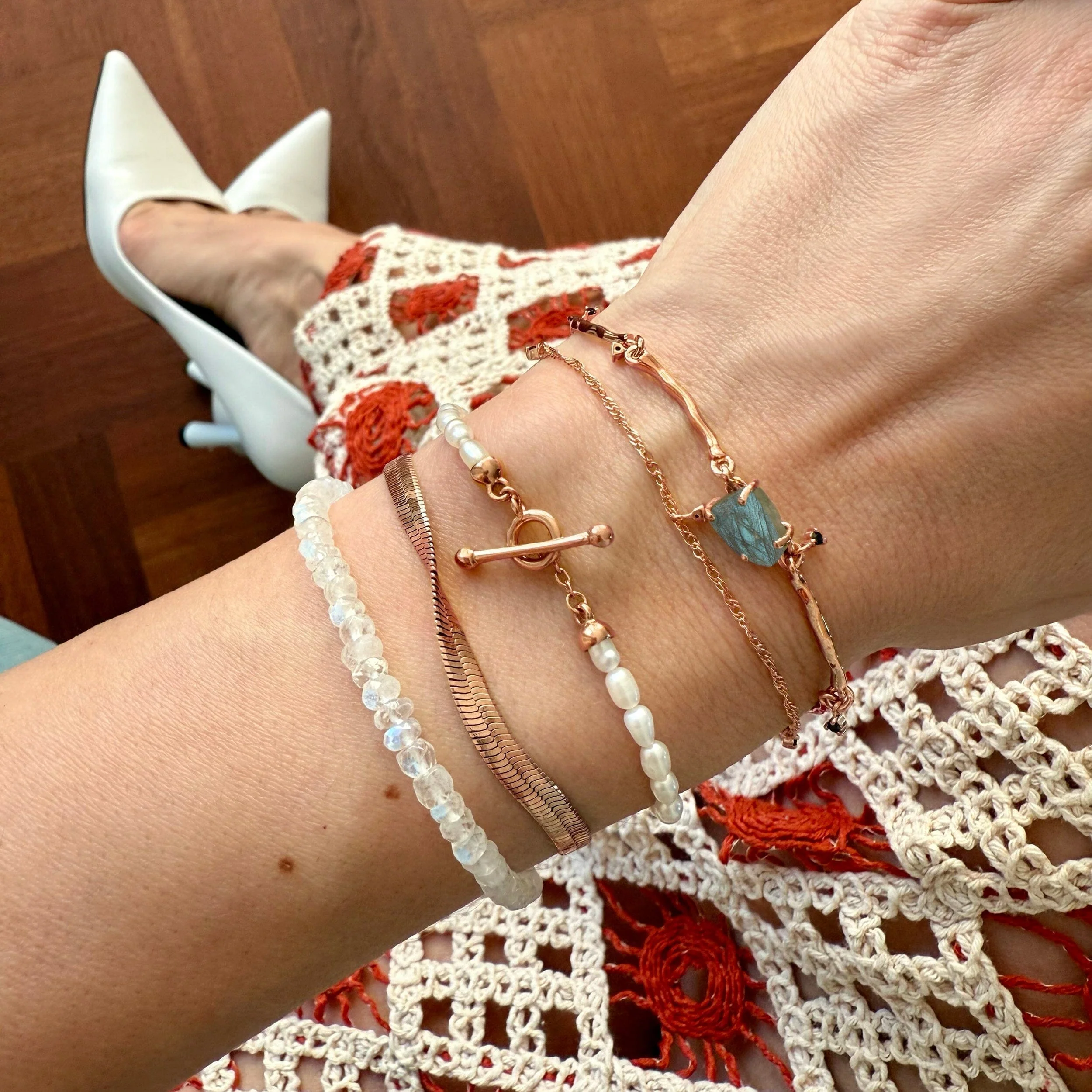 Plain Metal Wristlet - Herringbone Bracelet - Image 10