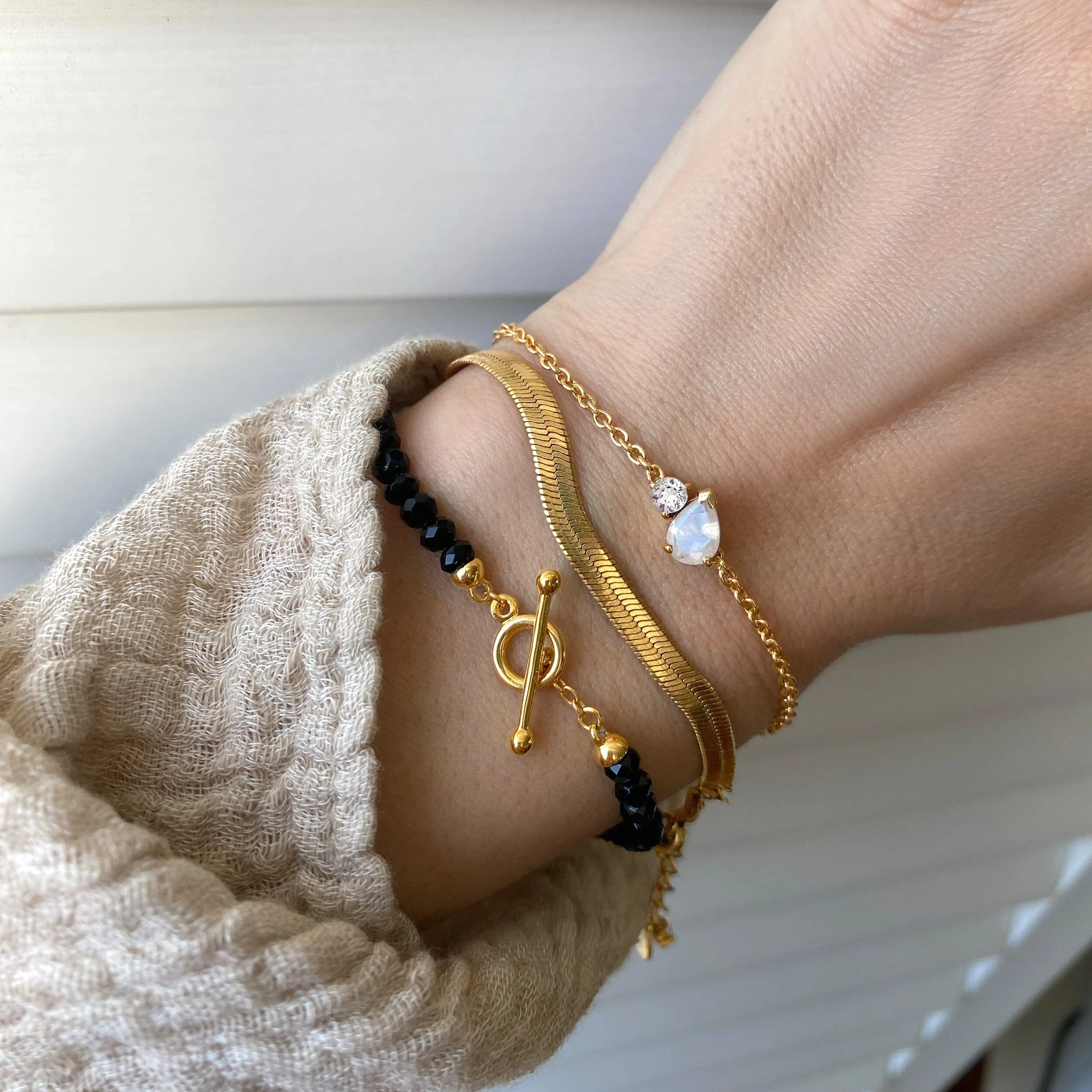Plain Metal Wristlet - Herringbone Bracelet - Image 11