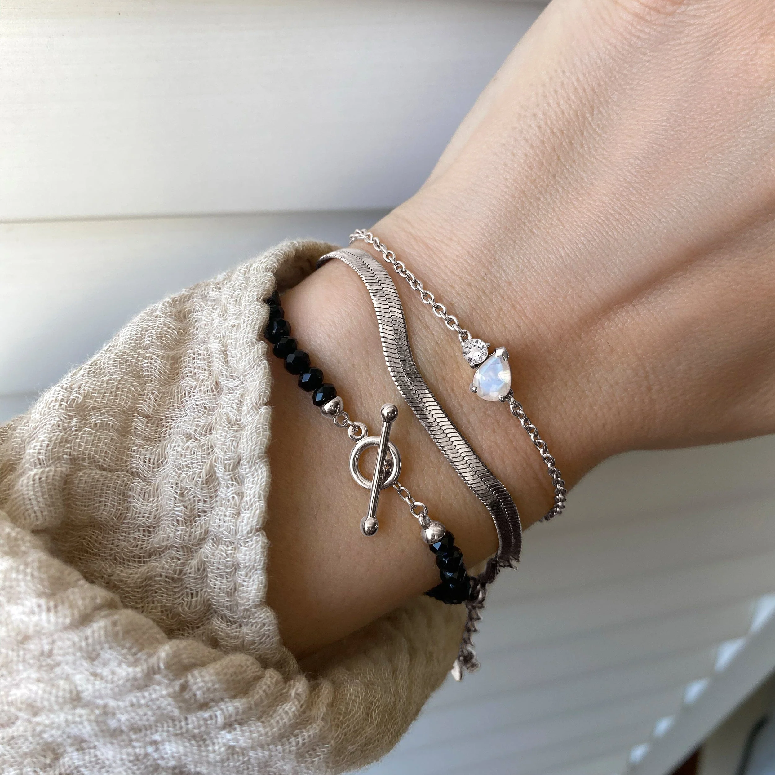 Plain Metal Wristlet - Herringbone Bracelet - Image 7