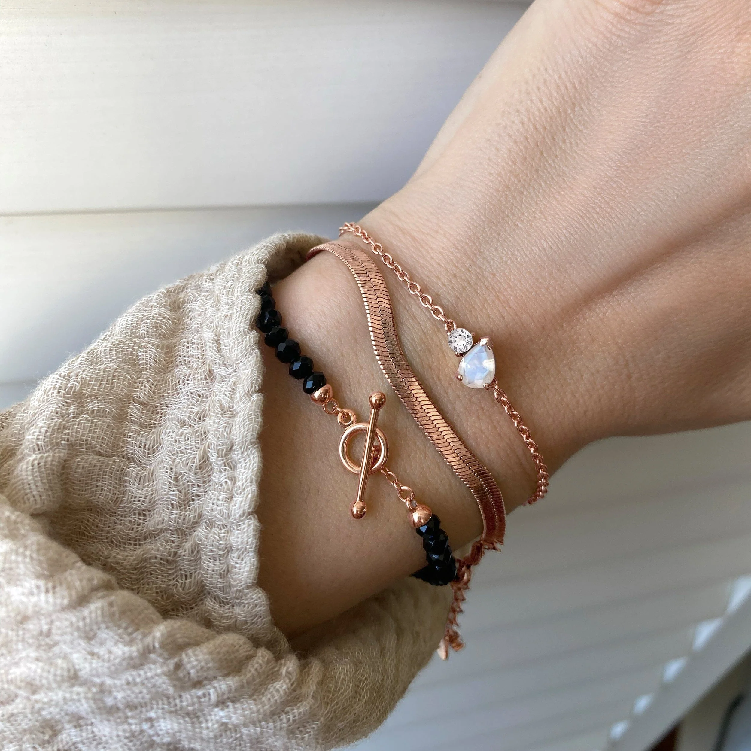 Plain Metal Wristlet - Herringbone Bracelet - Image 9