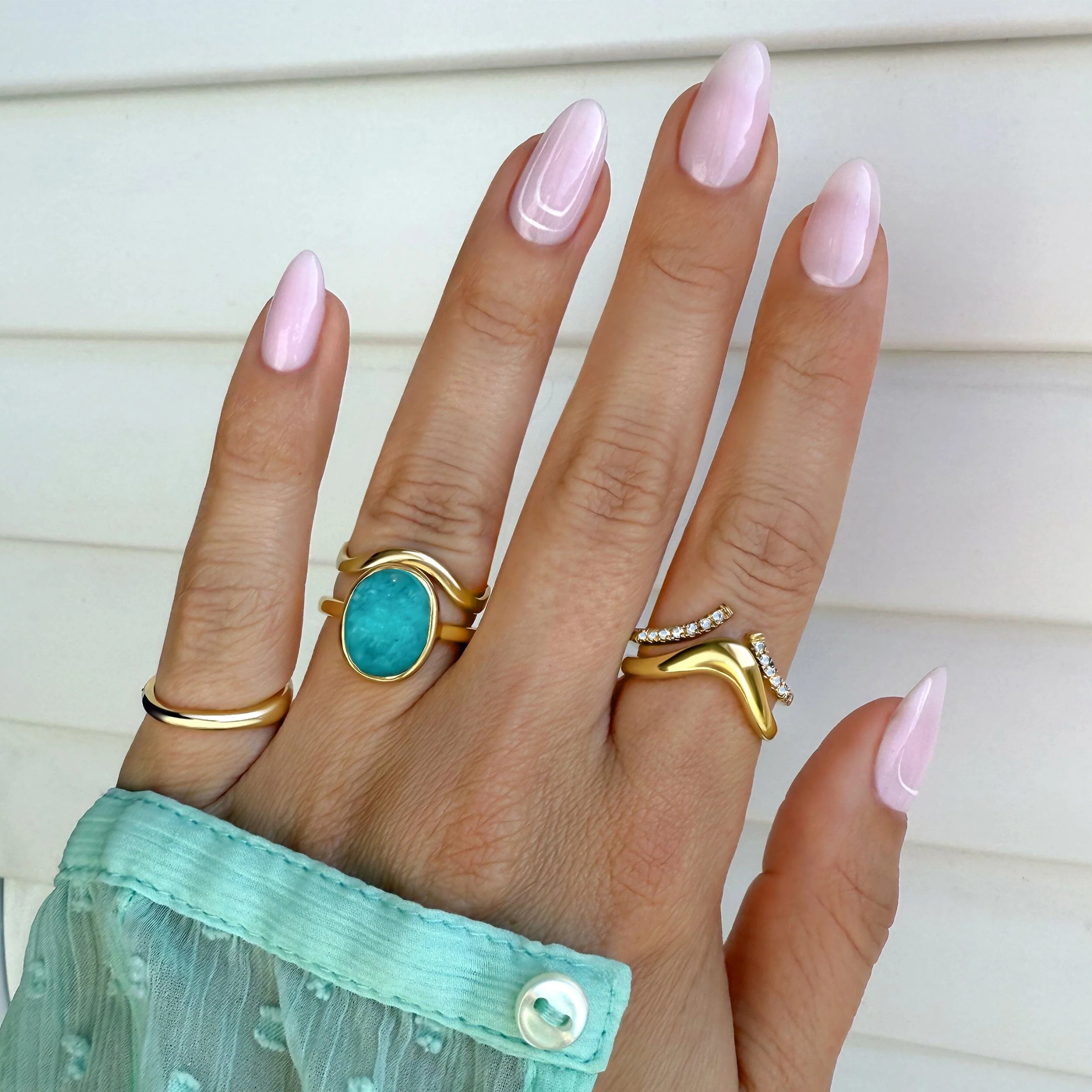 Enfolded Amazonite & Infinite & Waves Rings - Image 10