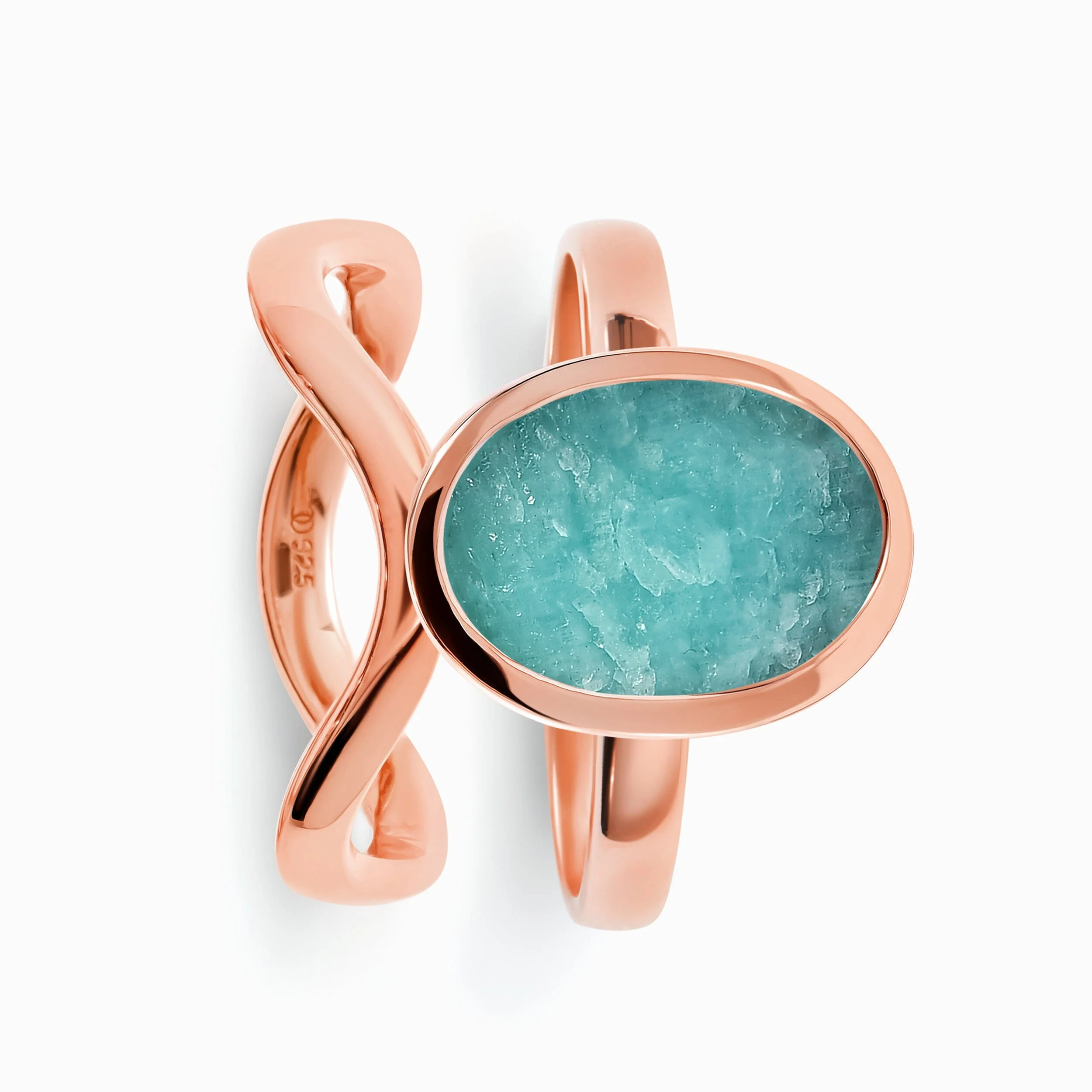 Enfolded Amazonite & Waves Rings - Image 4