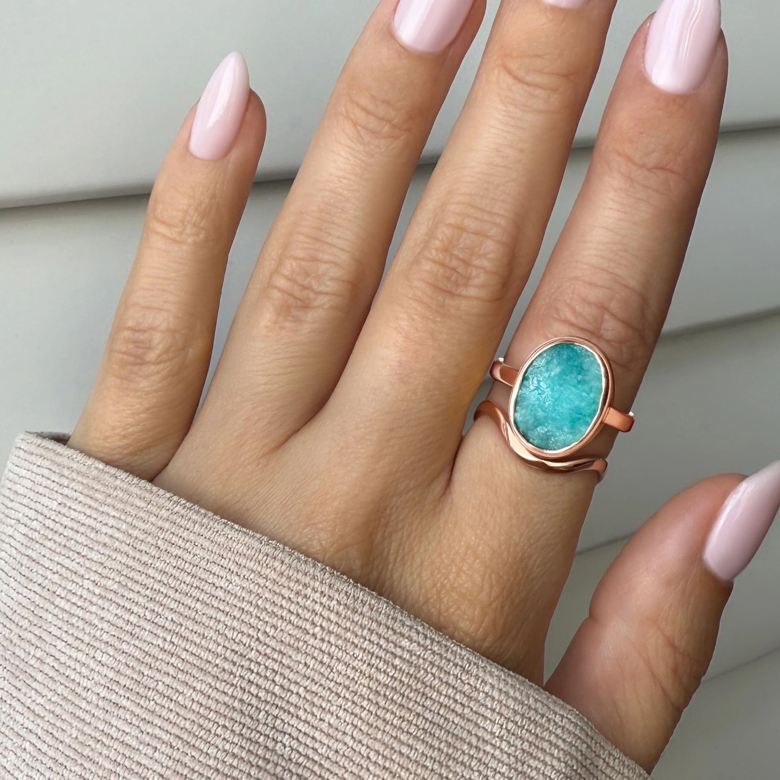 Enfolded Amazonite & Waves Rings - Image 5