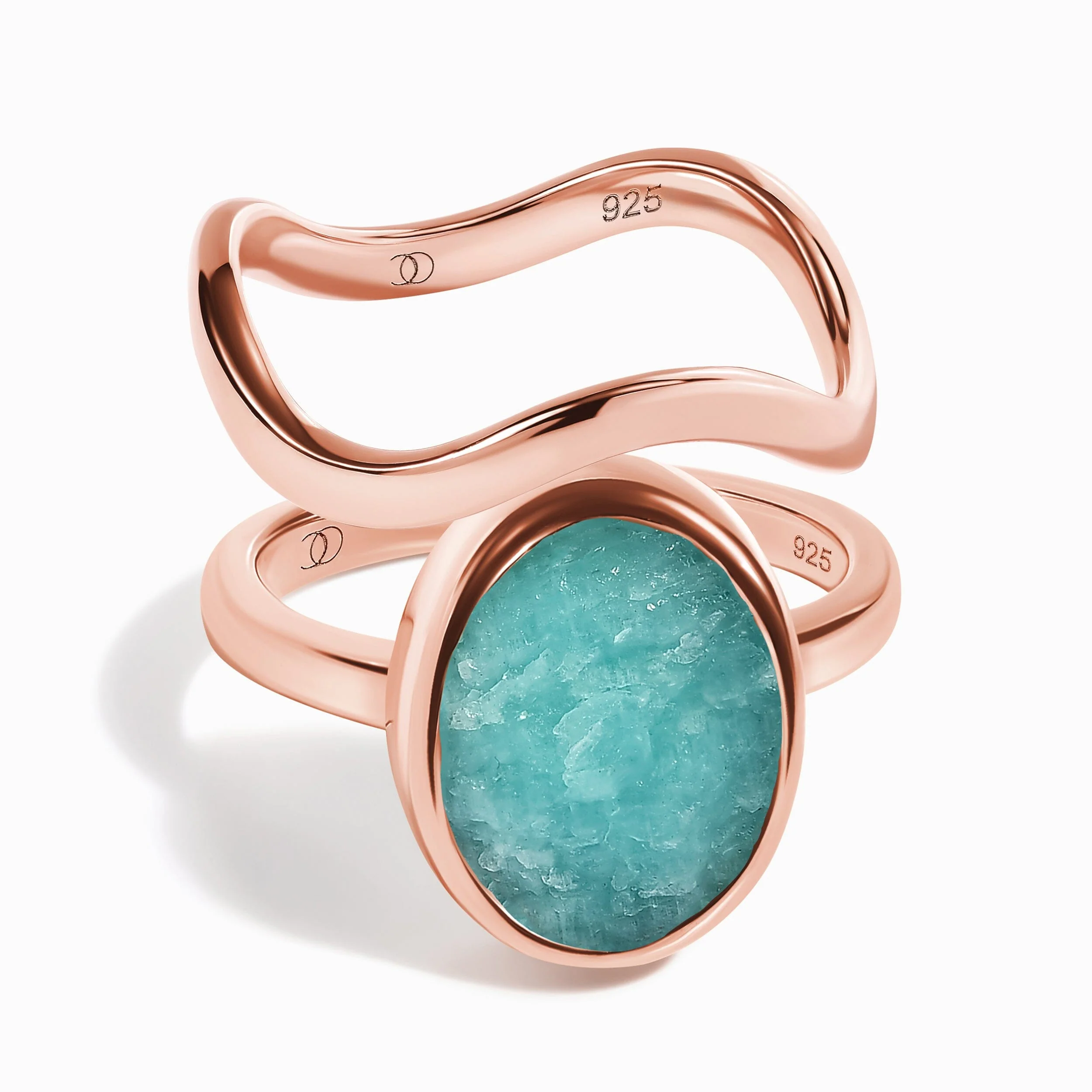Enfolded Amazonite & Waves Rings - Image 6