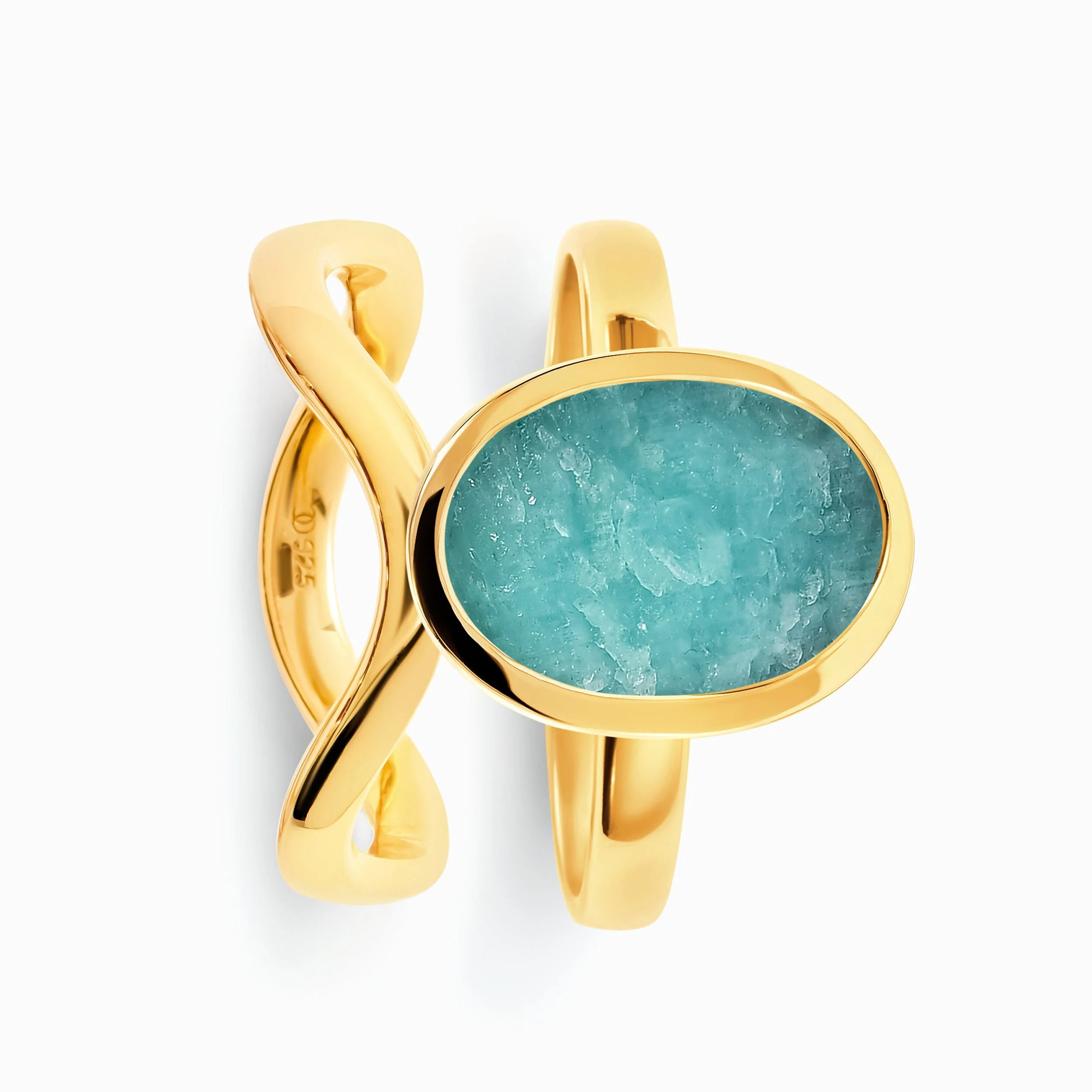 Enfolded Amazonite & Waves Rings - Image 7