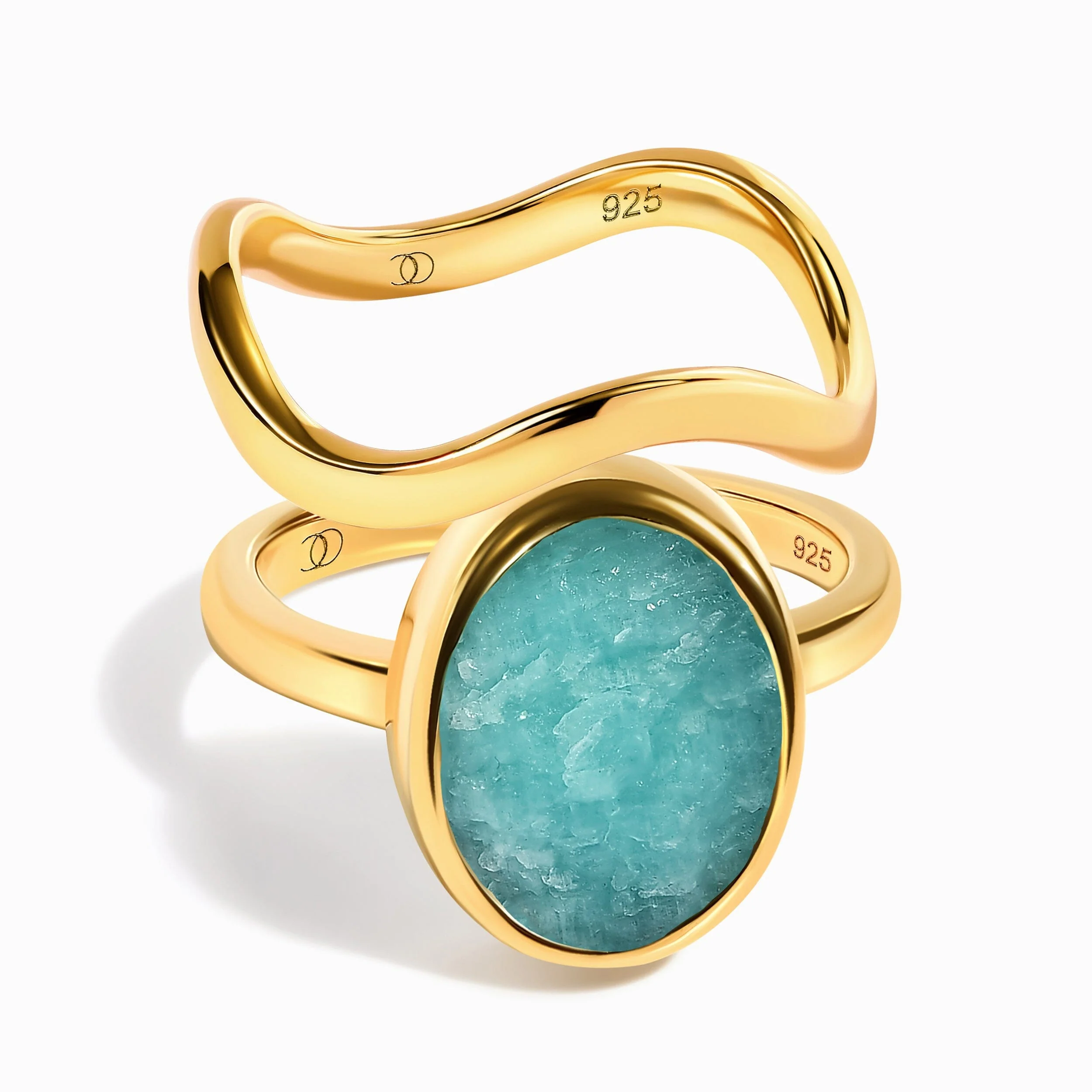 Enfolded Amazonite & Waves Rings - Image 9