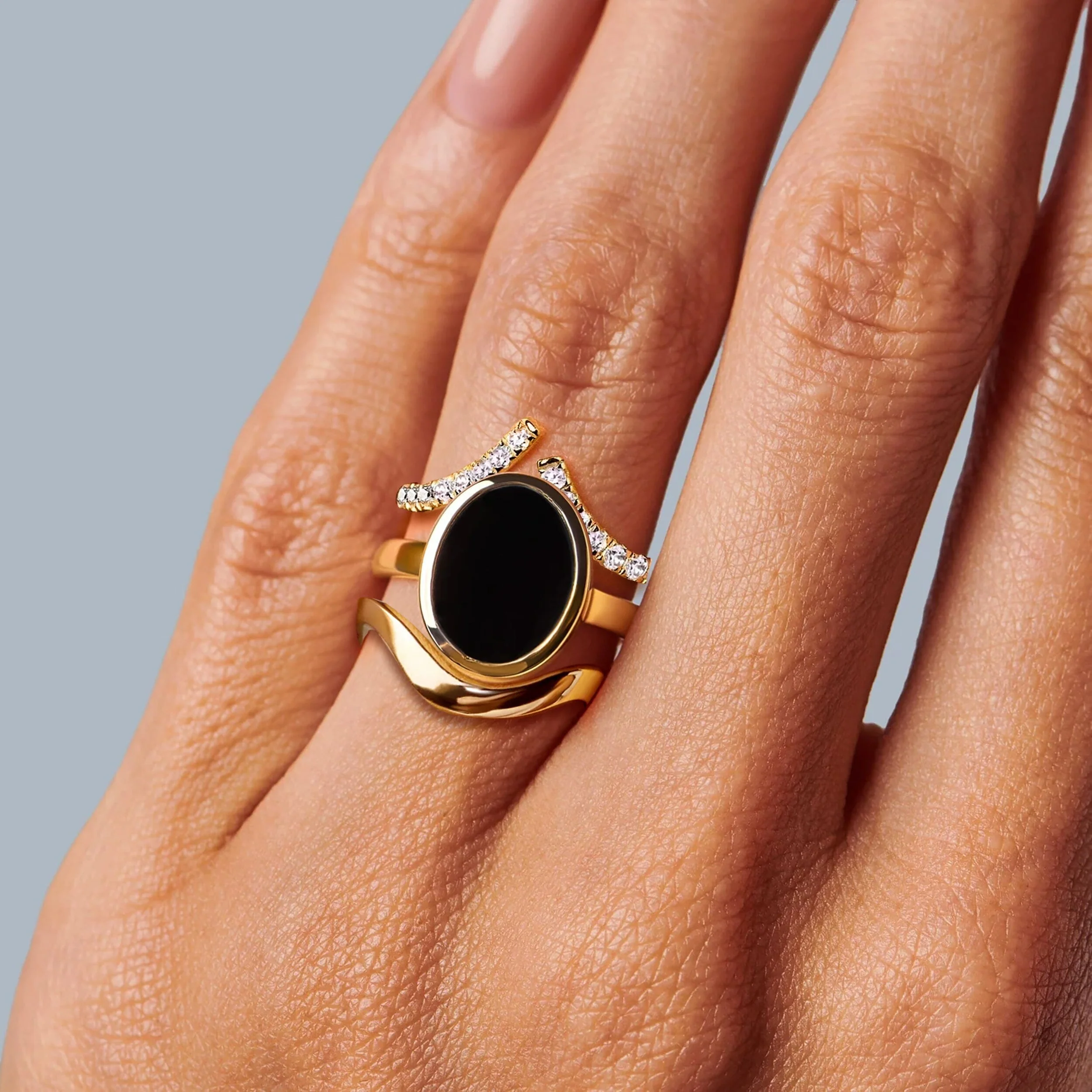 Enfolded Black Onyx & Infinite & Waves Rings - Image 12