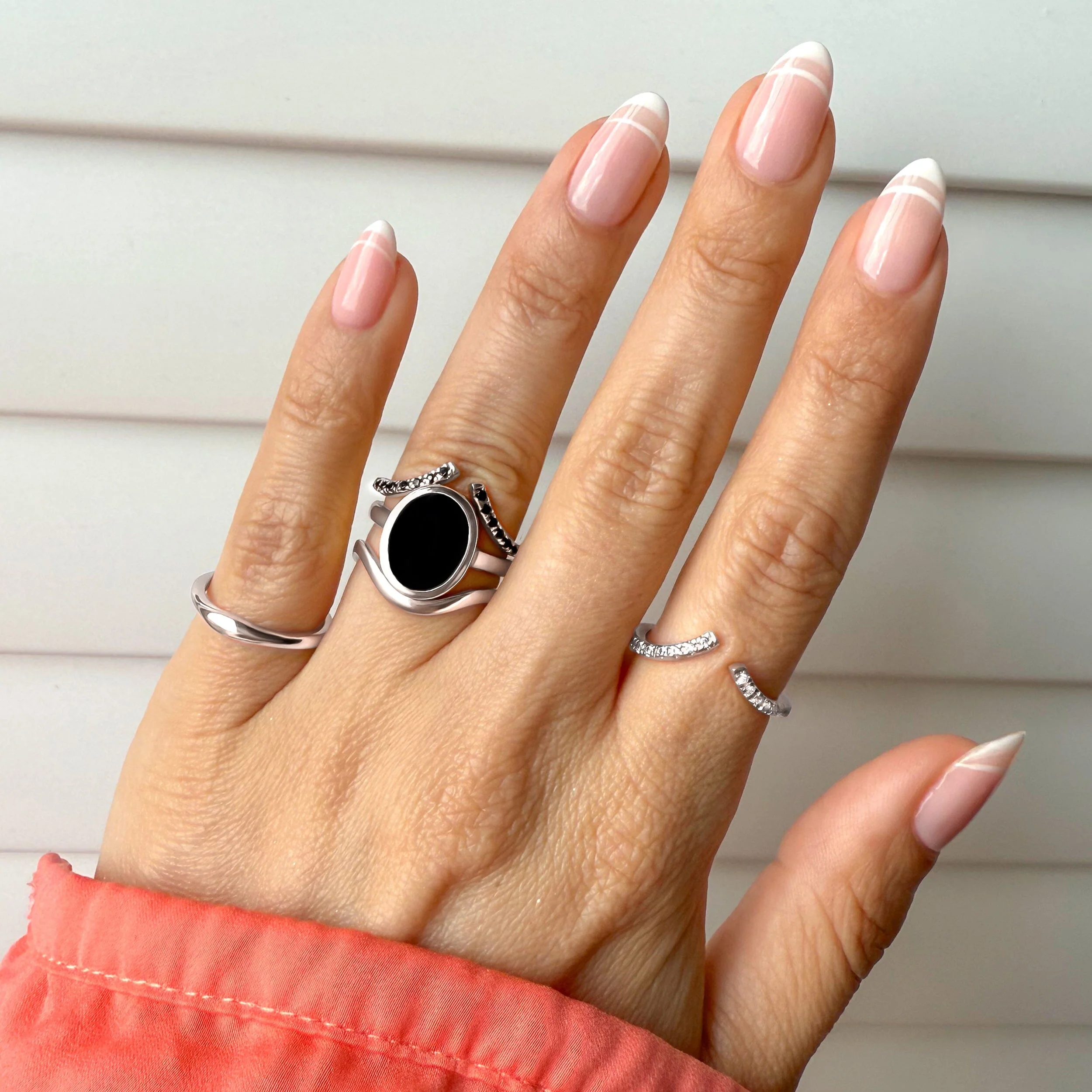 Enfolded Black Onyx & Infinite & Waves Rings - Image 7