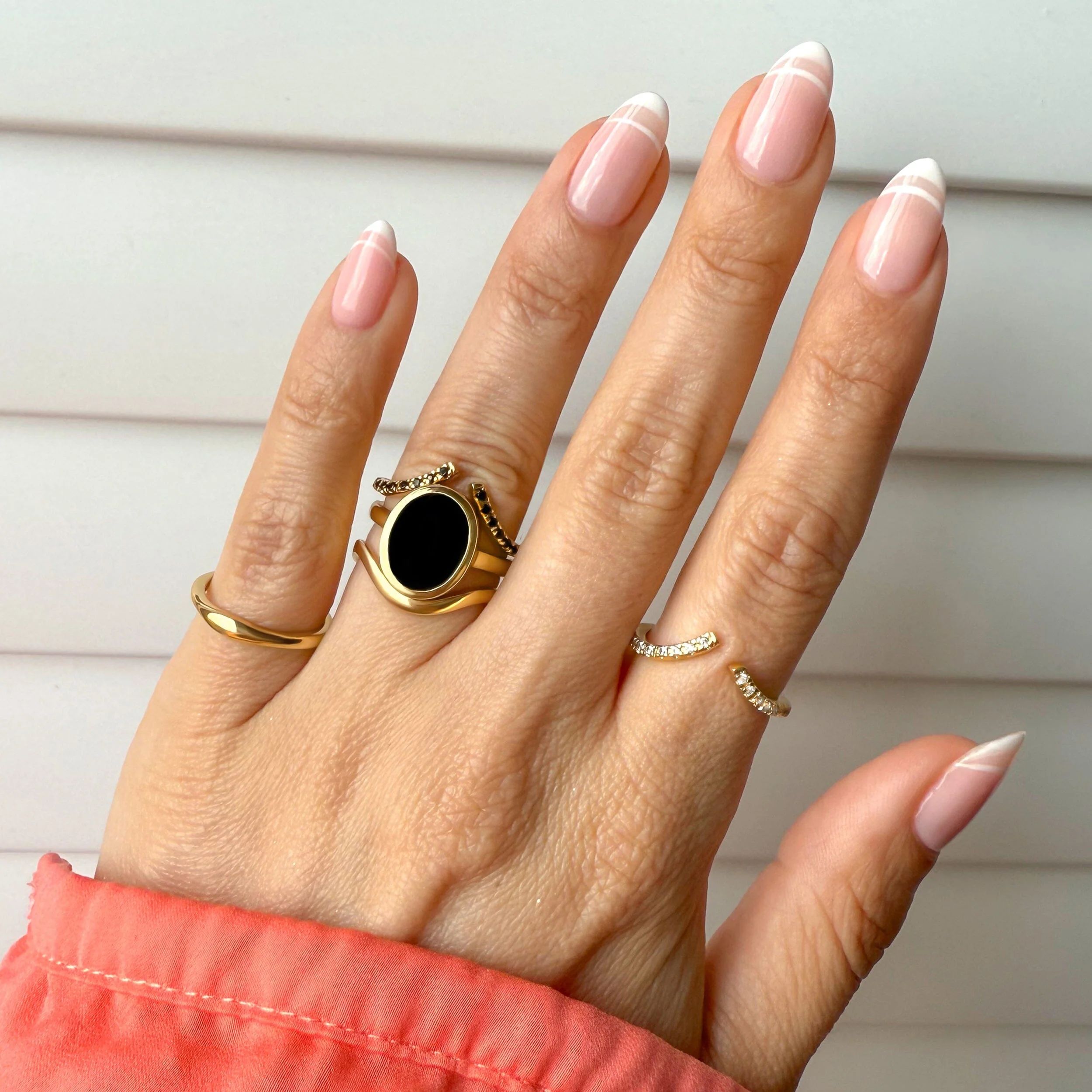 Enfolded Black Onyx & Infinite & Waves Rings - Image 8