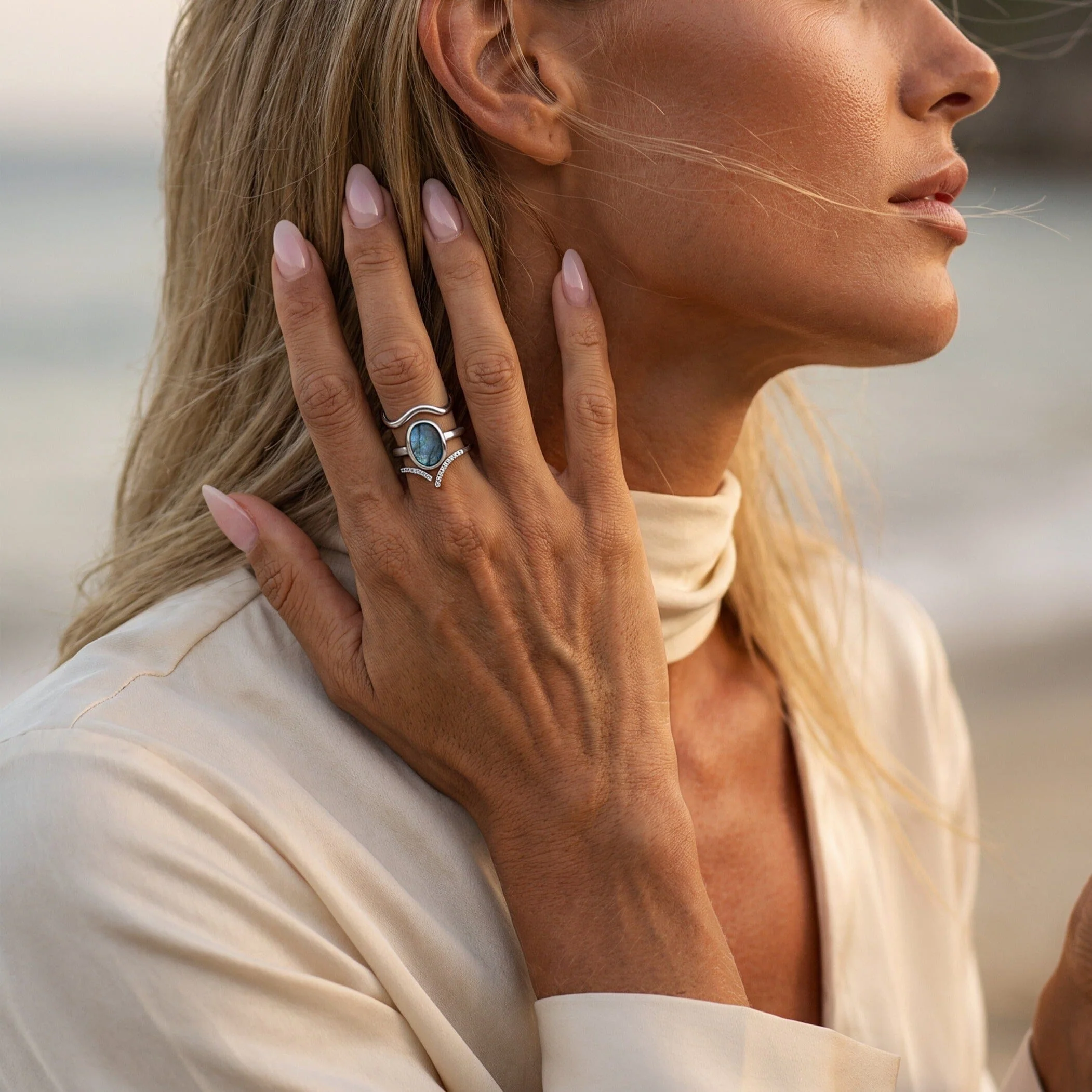 Enfolded Labradorite & Infinite & Waves Rings - Image 6