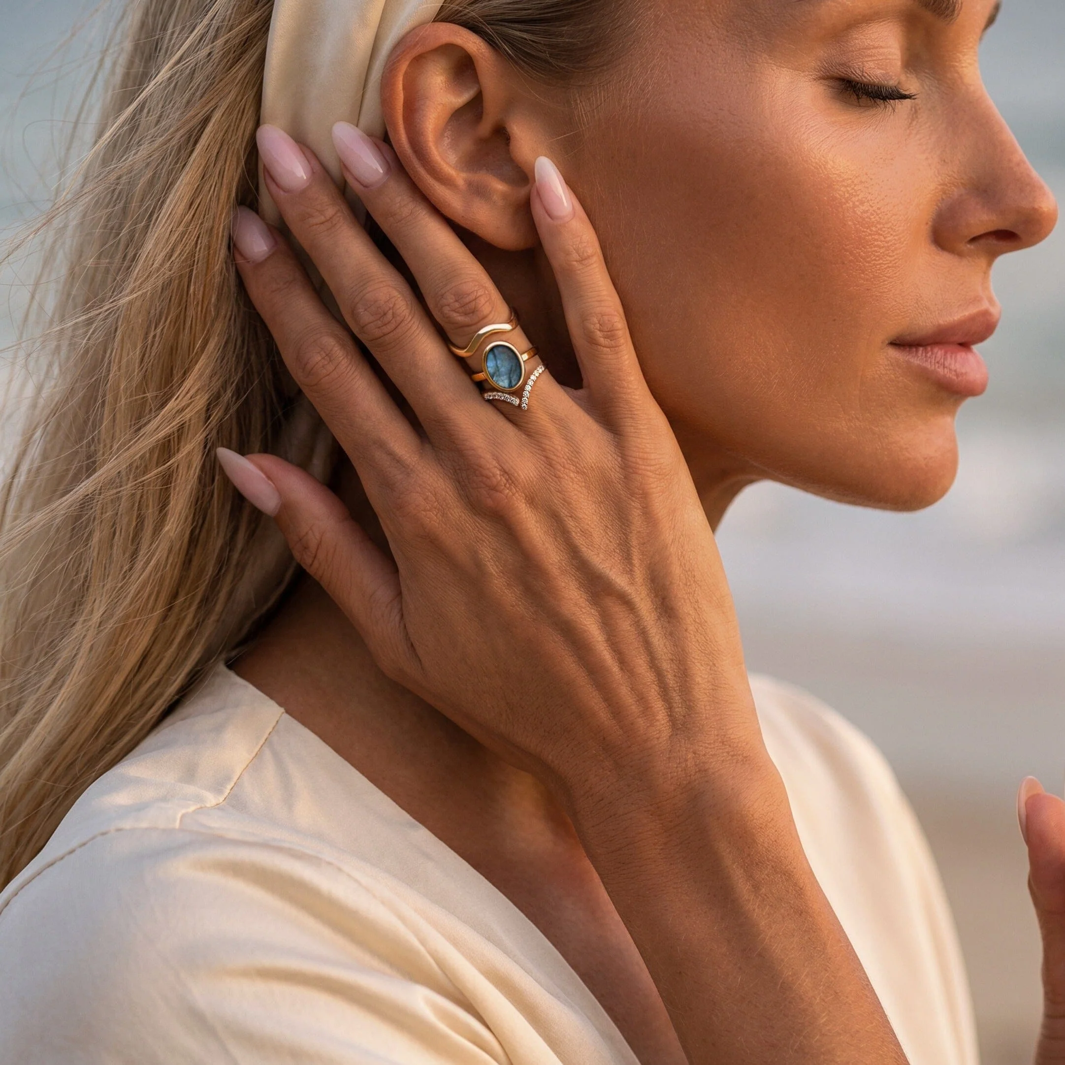 Enfolded Labradorite & Infinite & Waves Rings - Image 7