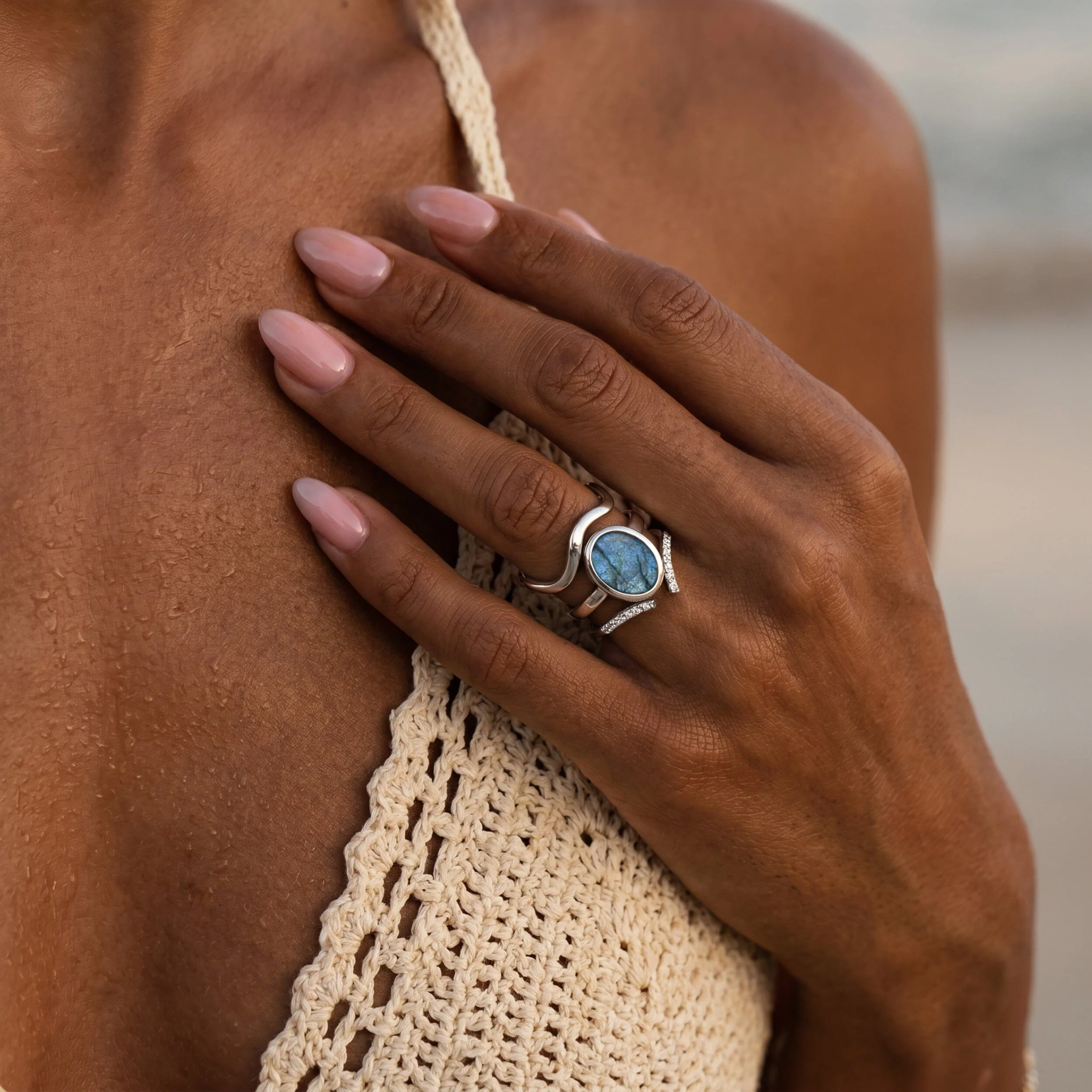 Enfolded Labradorite & Infinite & Waves Rings - Image 8