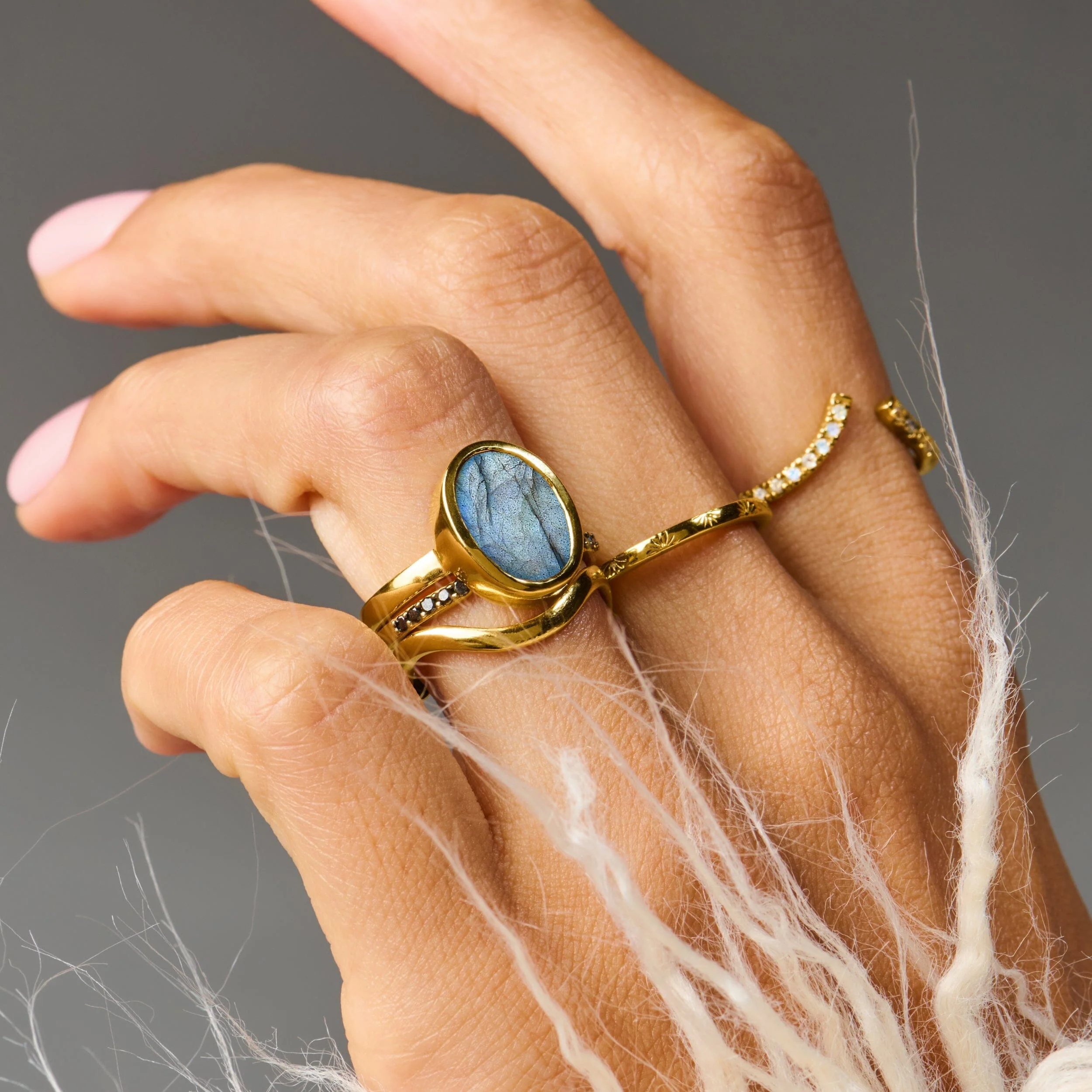 Enfolded Labradorite & Waves Rings - Image 15