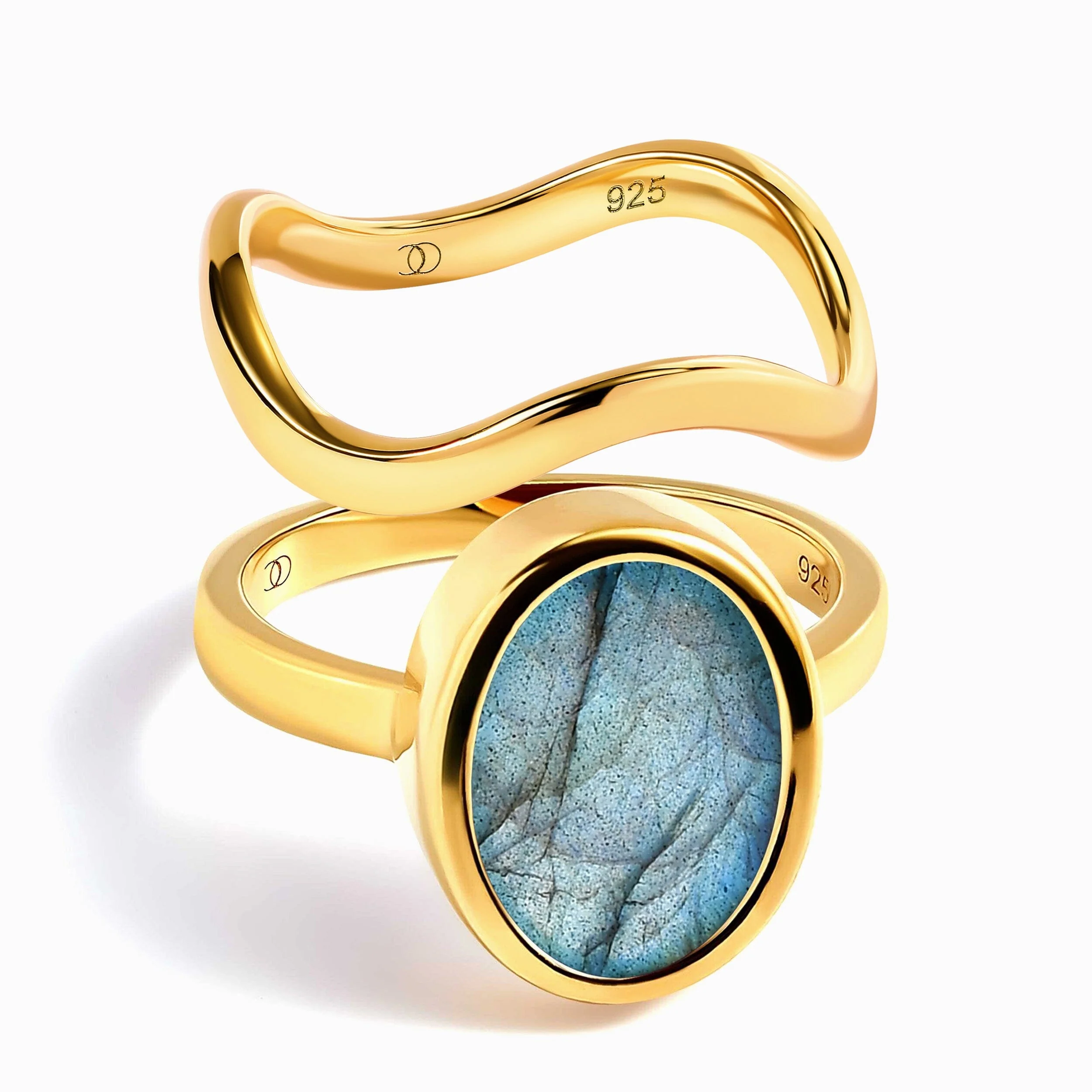 Enfolded Labradorite & Waves Rings - Image 3