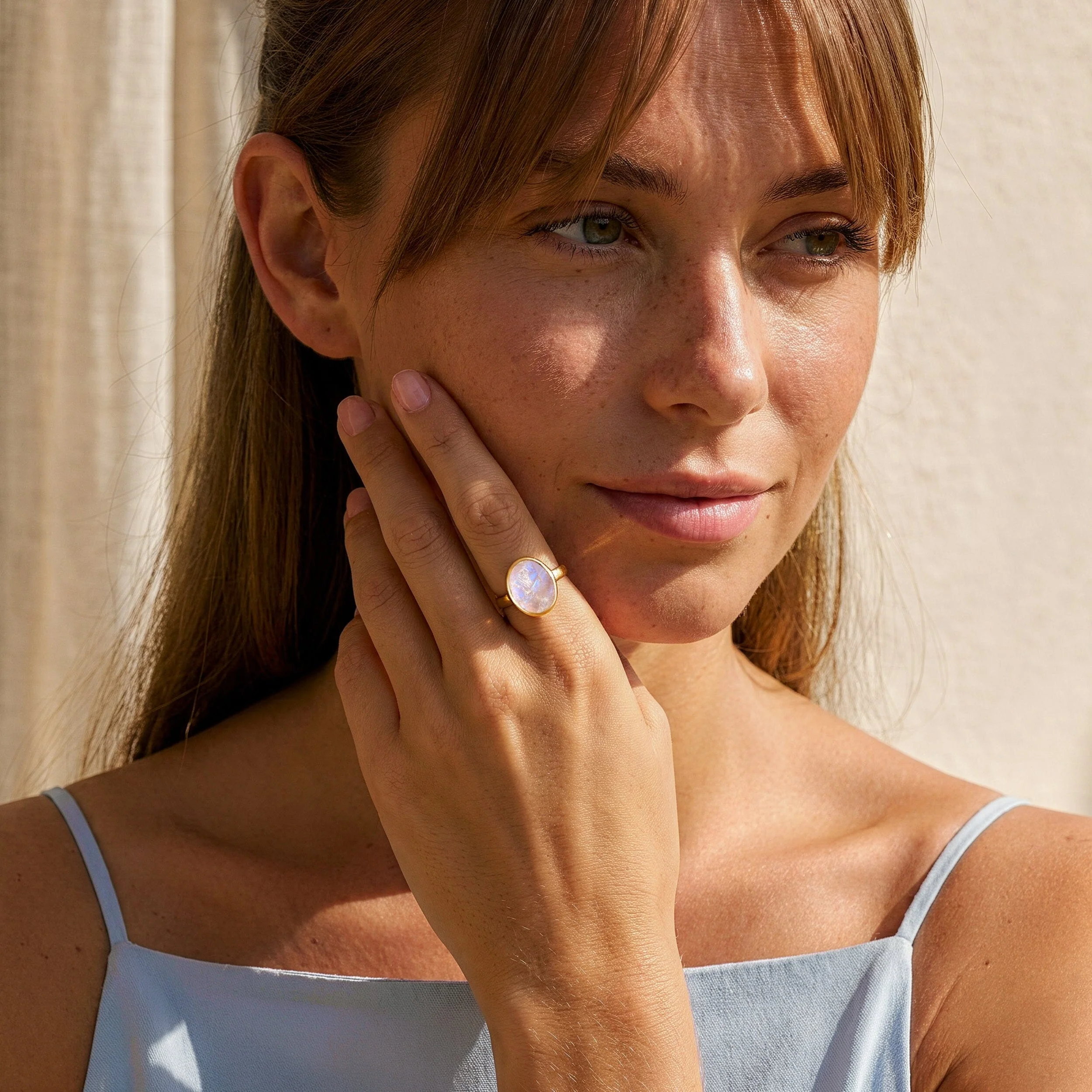 Raw Crystal Ring - Enfolded Moonstone - Image 10