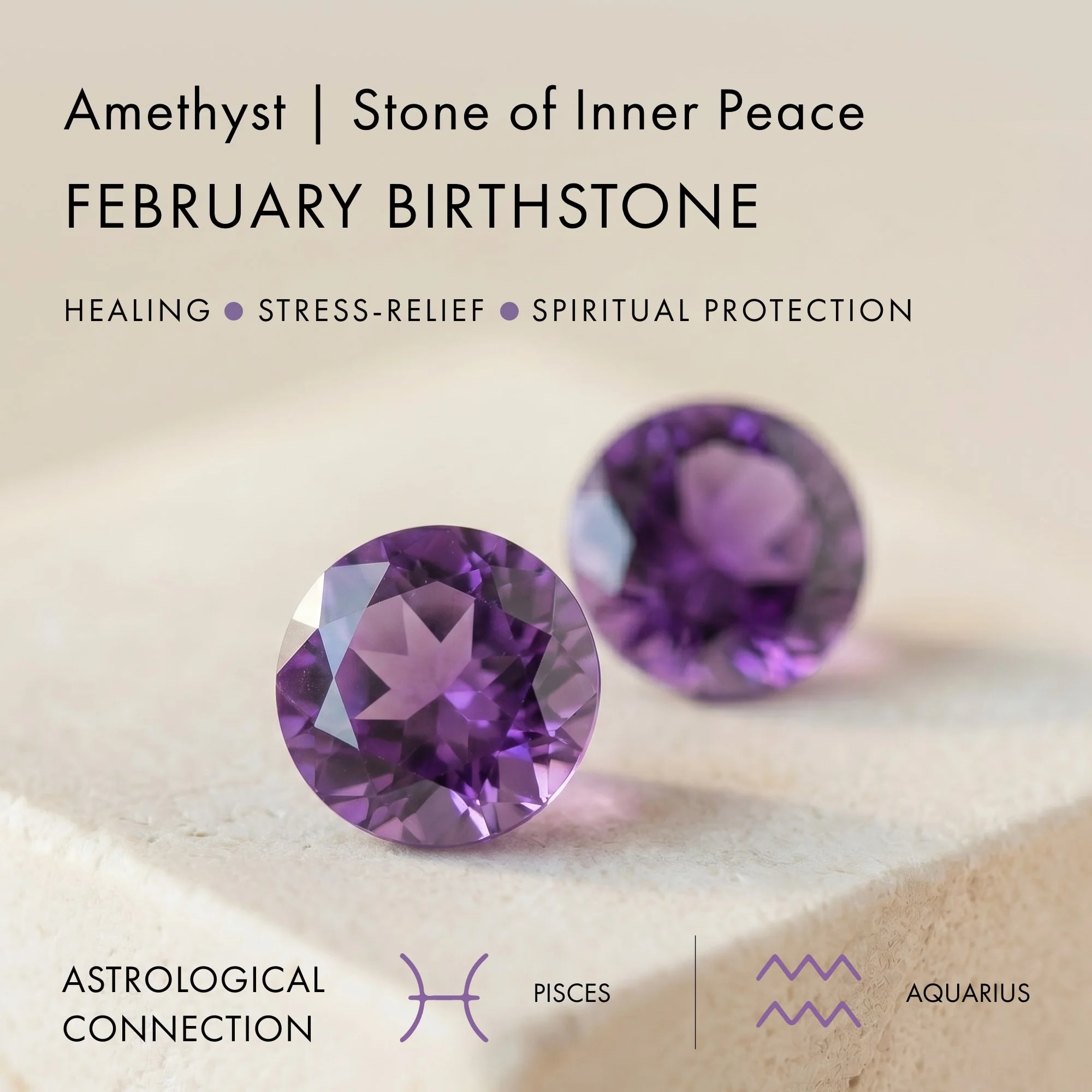 Fine Amethyst Lab Diamond Necklace Sway - February Birthstone - Image 7