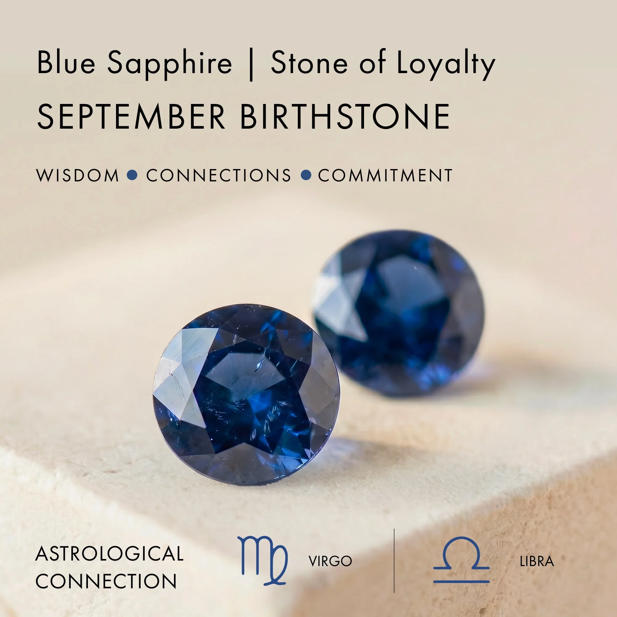 Fine Blue Sapphire Lab Diamond Necklace Sway - September Birthstone - Image 7