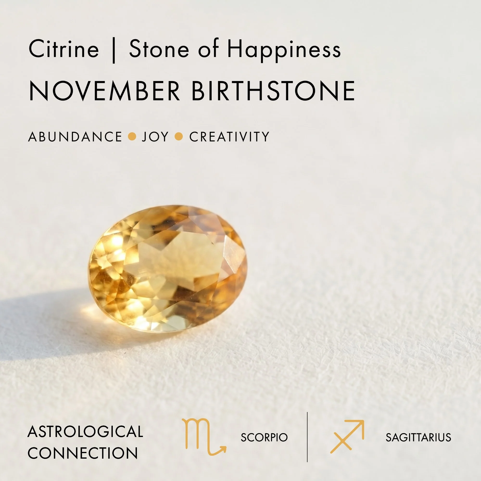 Fine Citrine Lab Diamond Necklace Sway - November Birthstone - Image 5